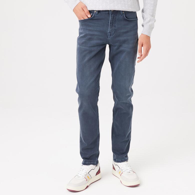 Erkek Slim Fit Lacivert Jean Pantolon