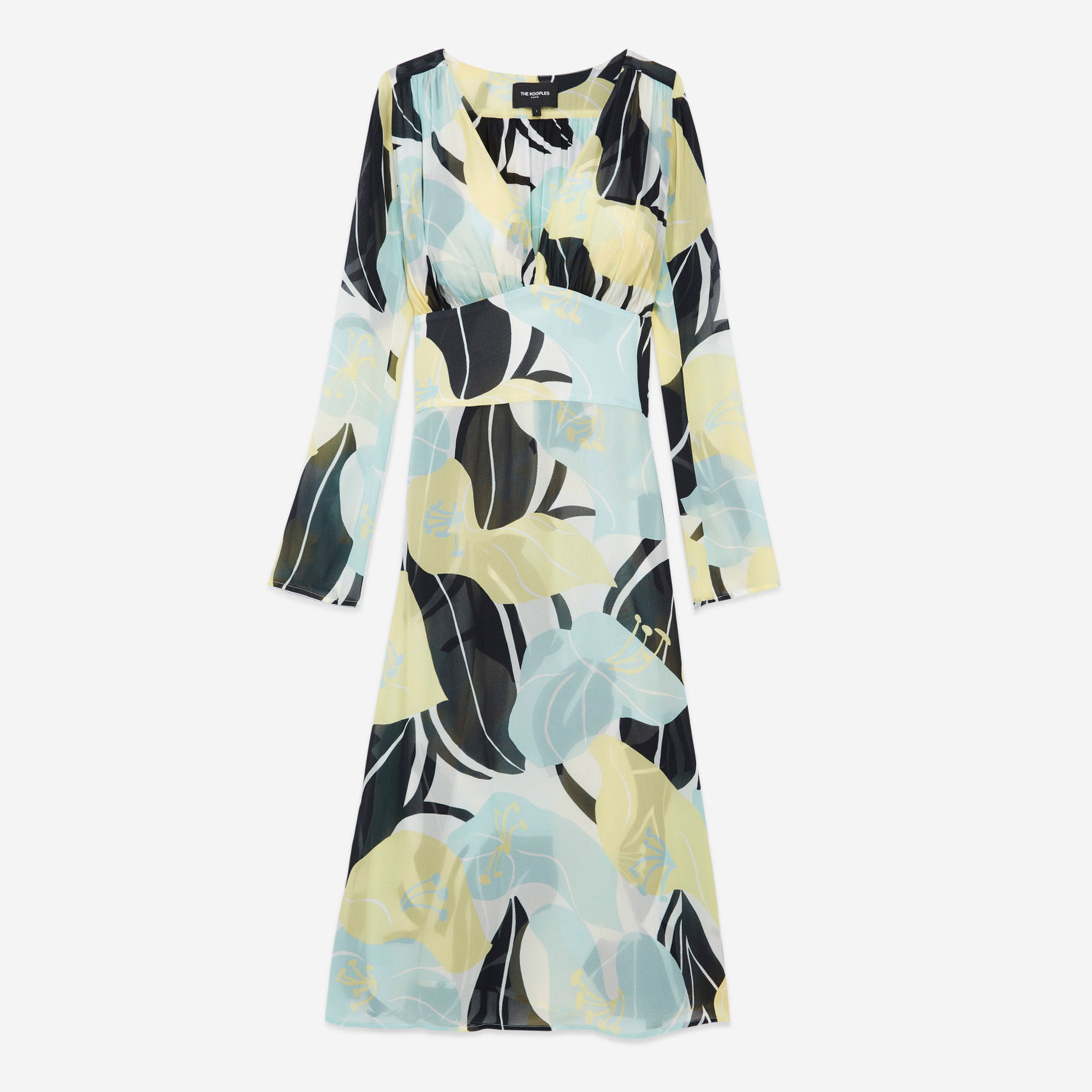 KADIN ÇİÇEK DESENLİ YEŞİL ELBİSE