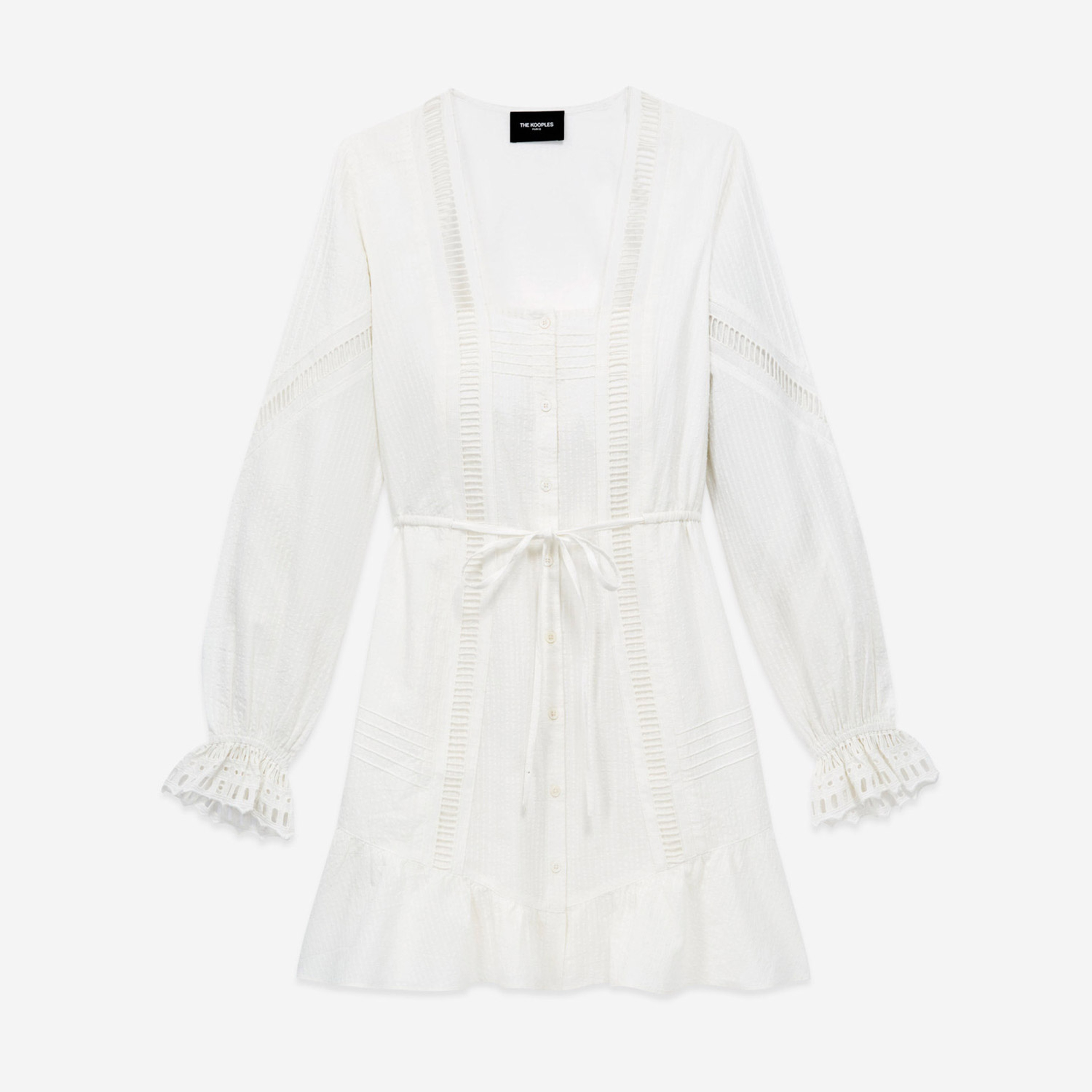 KADIN İŞLEMELİ BEYAZ ELBİSE