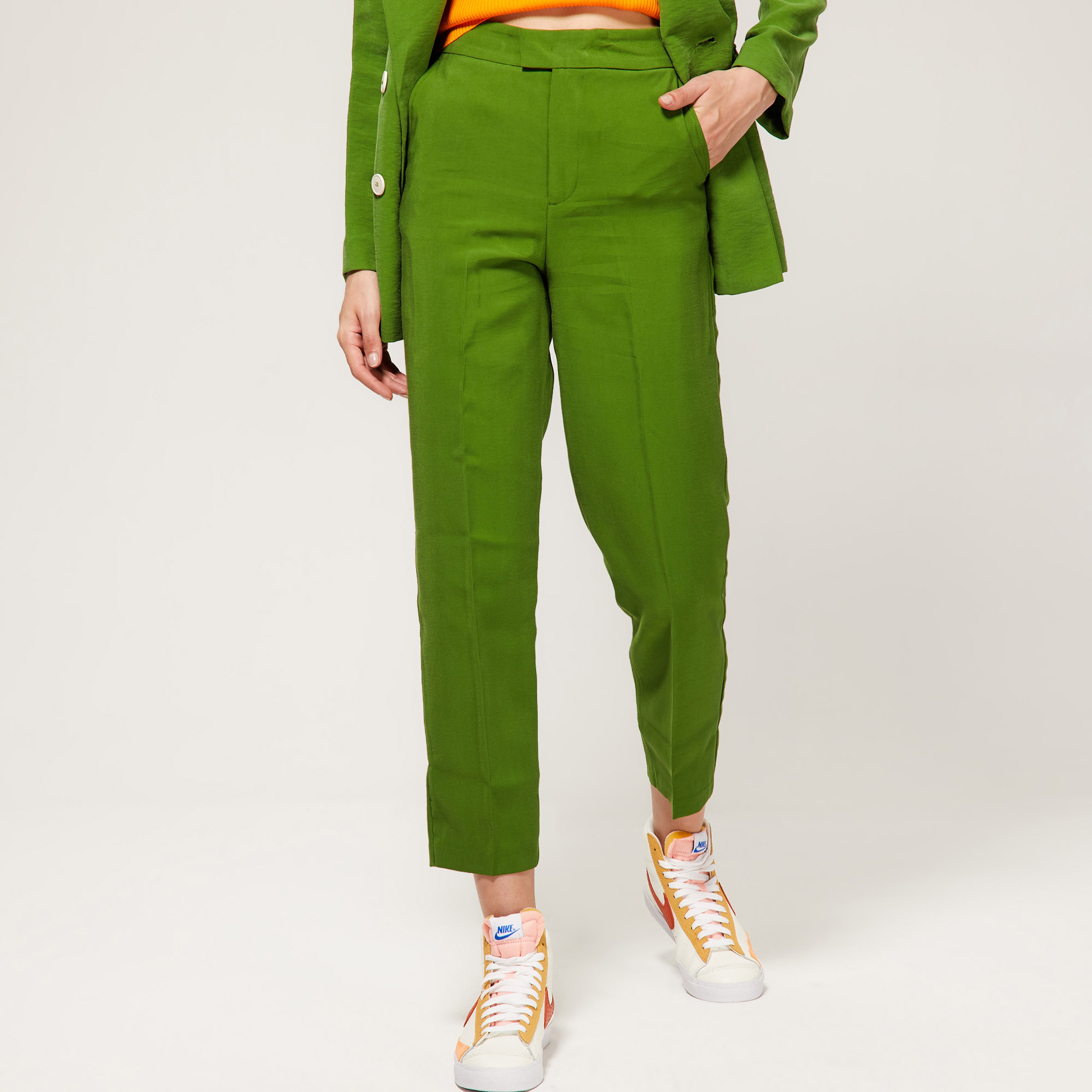 Benetton Kadın Yeşil Pantolon