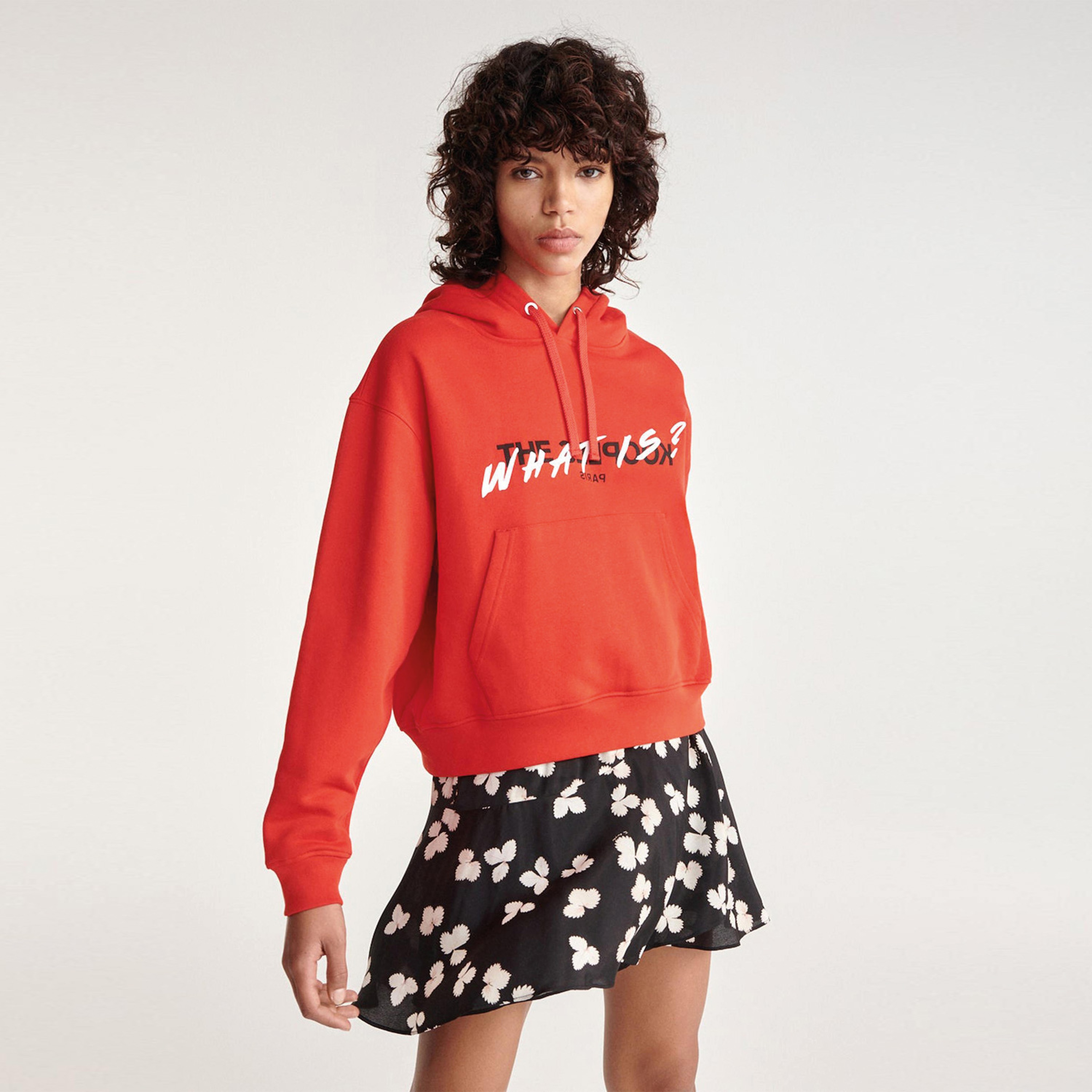 The Kooples Logo Baskılı Kadın Kırmızı Hoodie