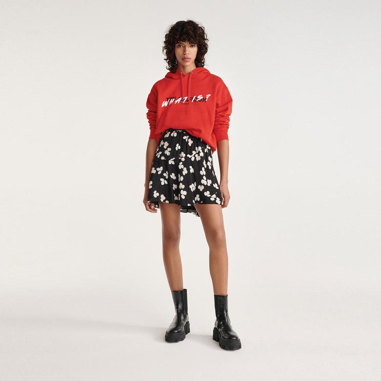 The Kooples Logo Baskılı Kadın Kırmızı Hoodie