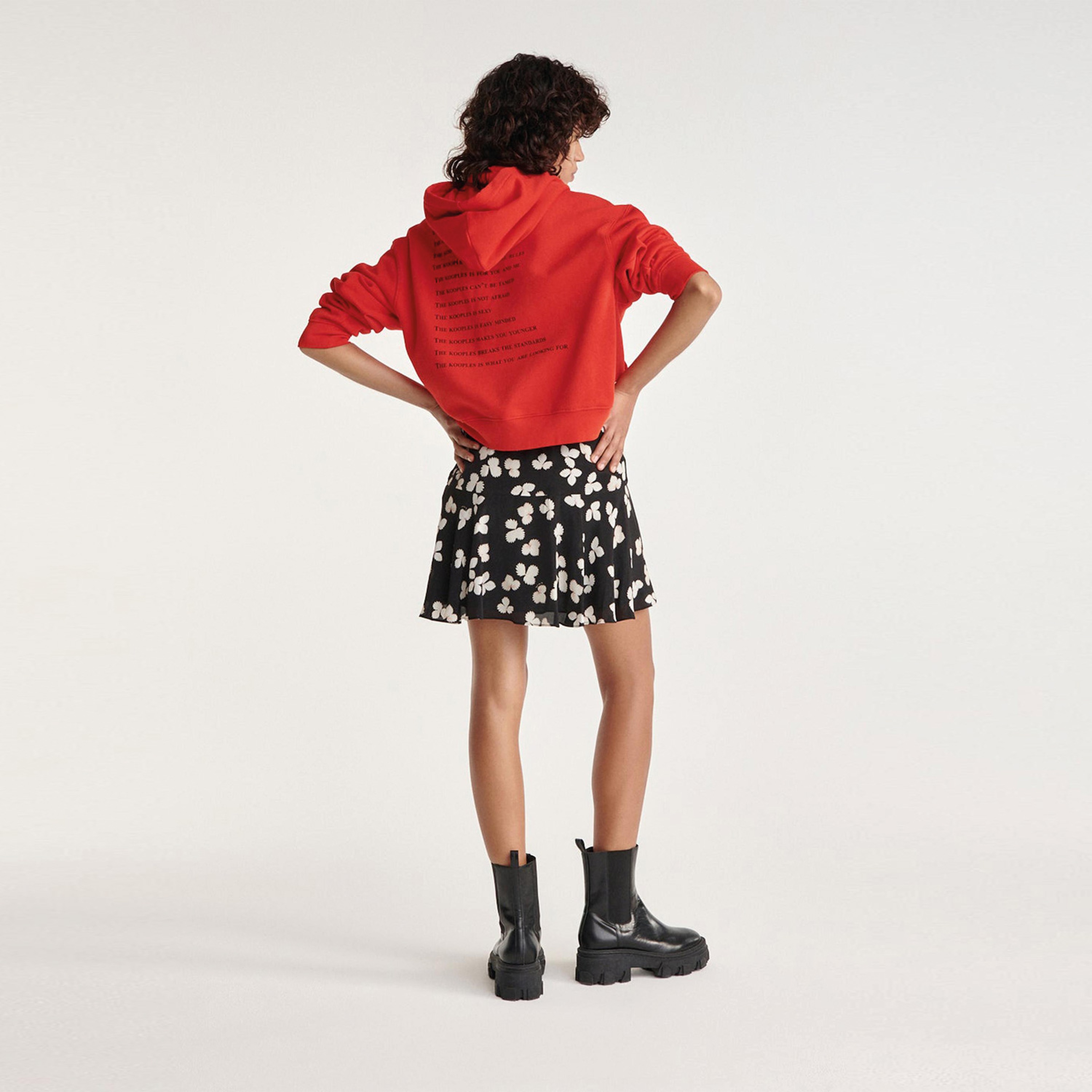 The Kooples Logo Baskılı Kadın Kırmızı Hoodie