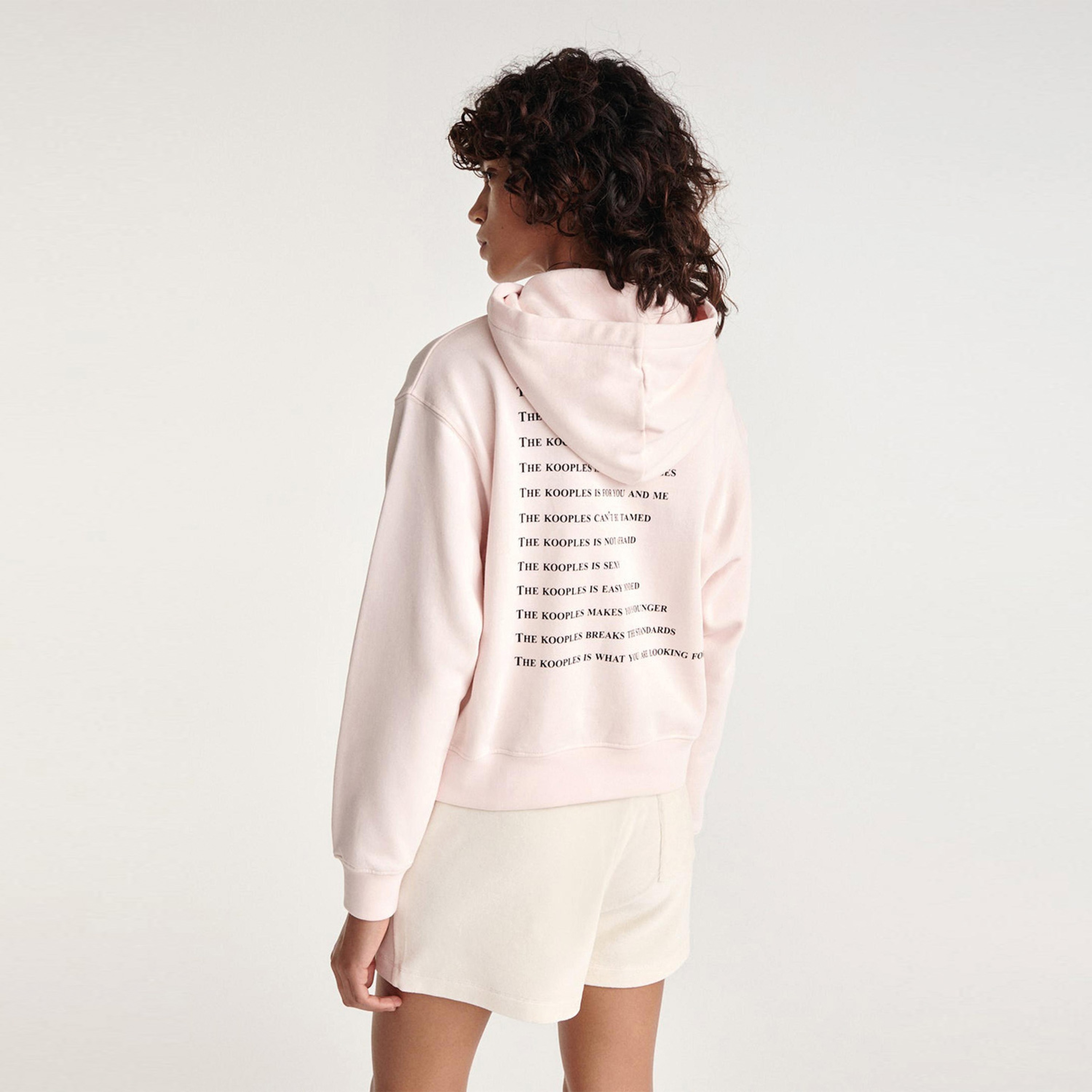 The Kooples Logo Baskılı Kadın Pembe Hoodie