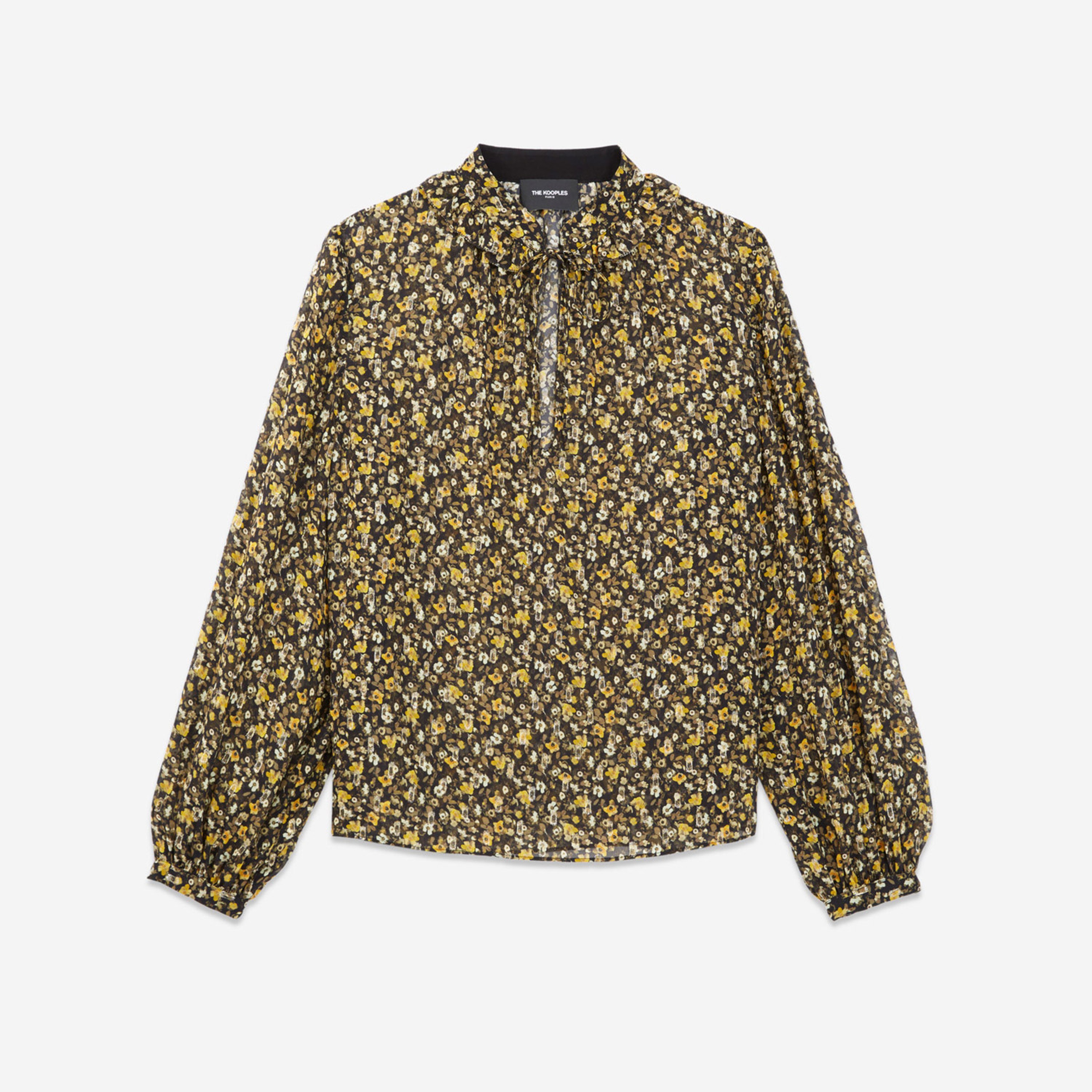 DESENLİ KADIN SİYAH BLUZ