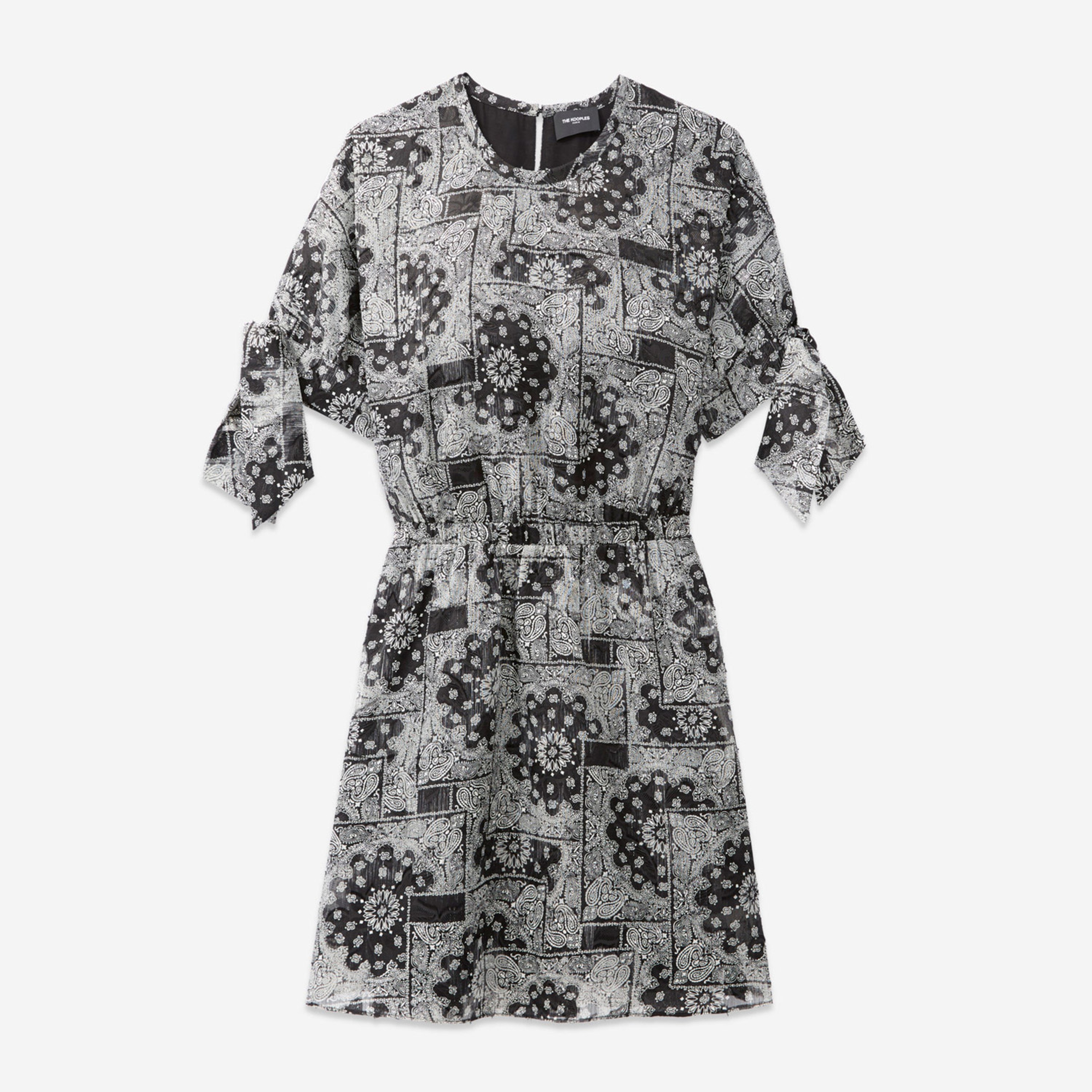 DESENLİ KADIN SİYAH ELBİSE