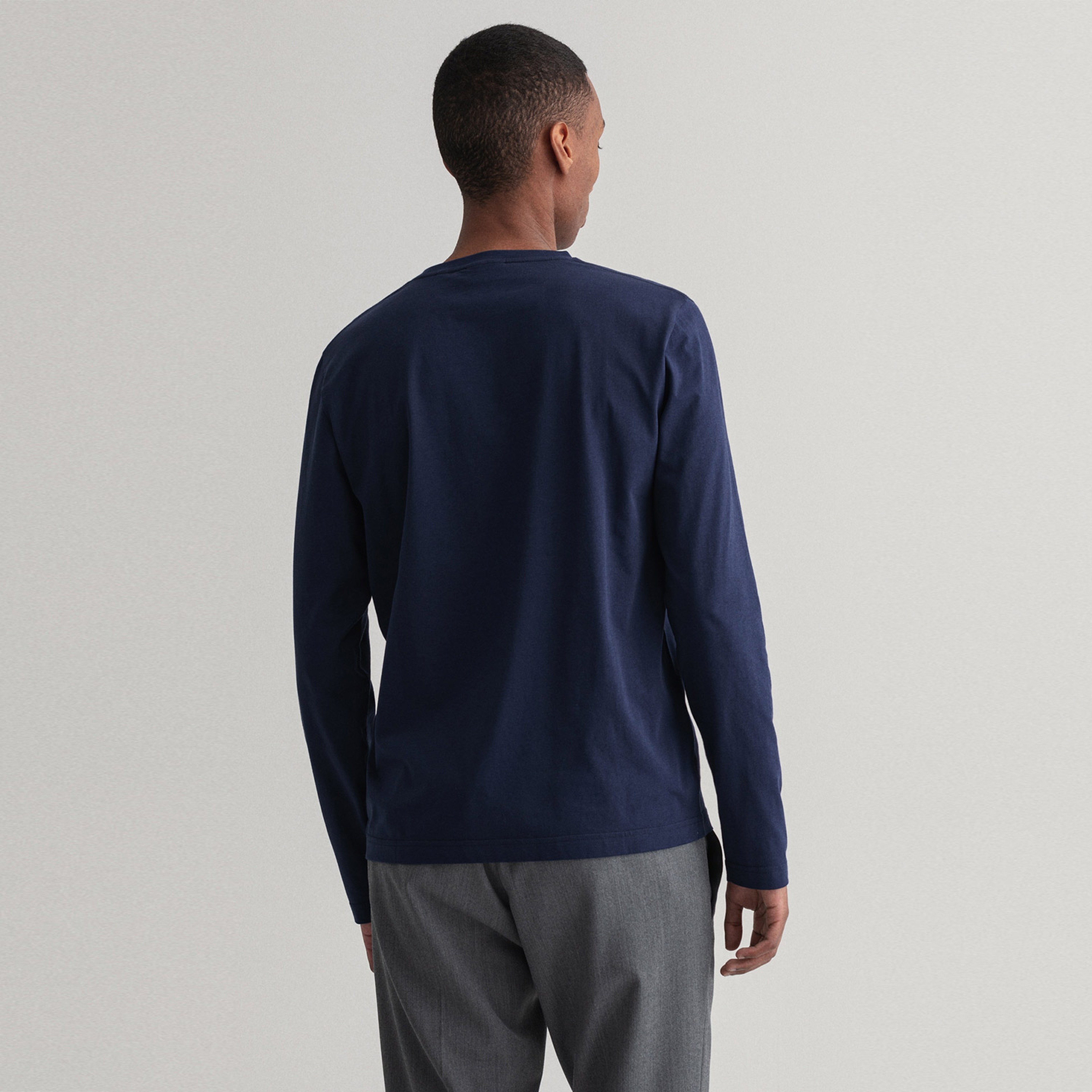 Gant Erkek Lacivert Regular Fit Bisiklet Yaka T-shirt