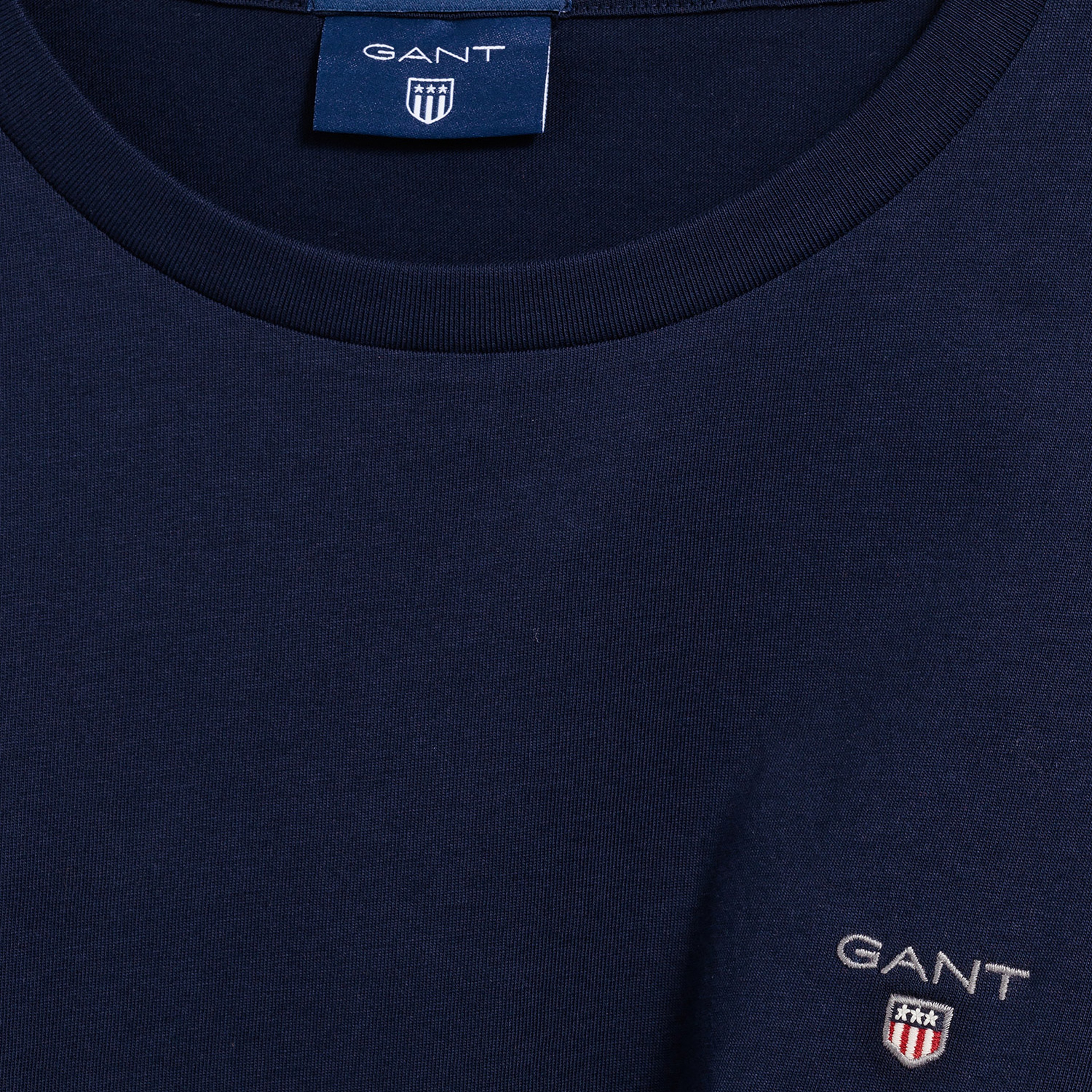 Gant Erkek Lacivert Regular Fit Bisiklet Yaka T-shirt