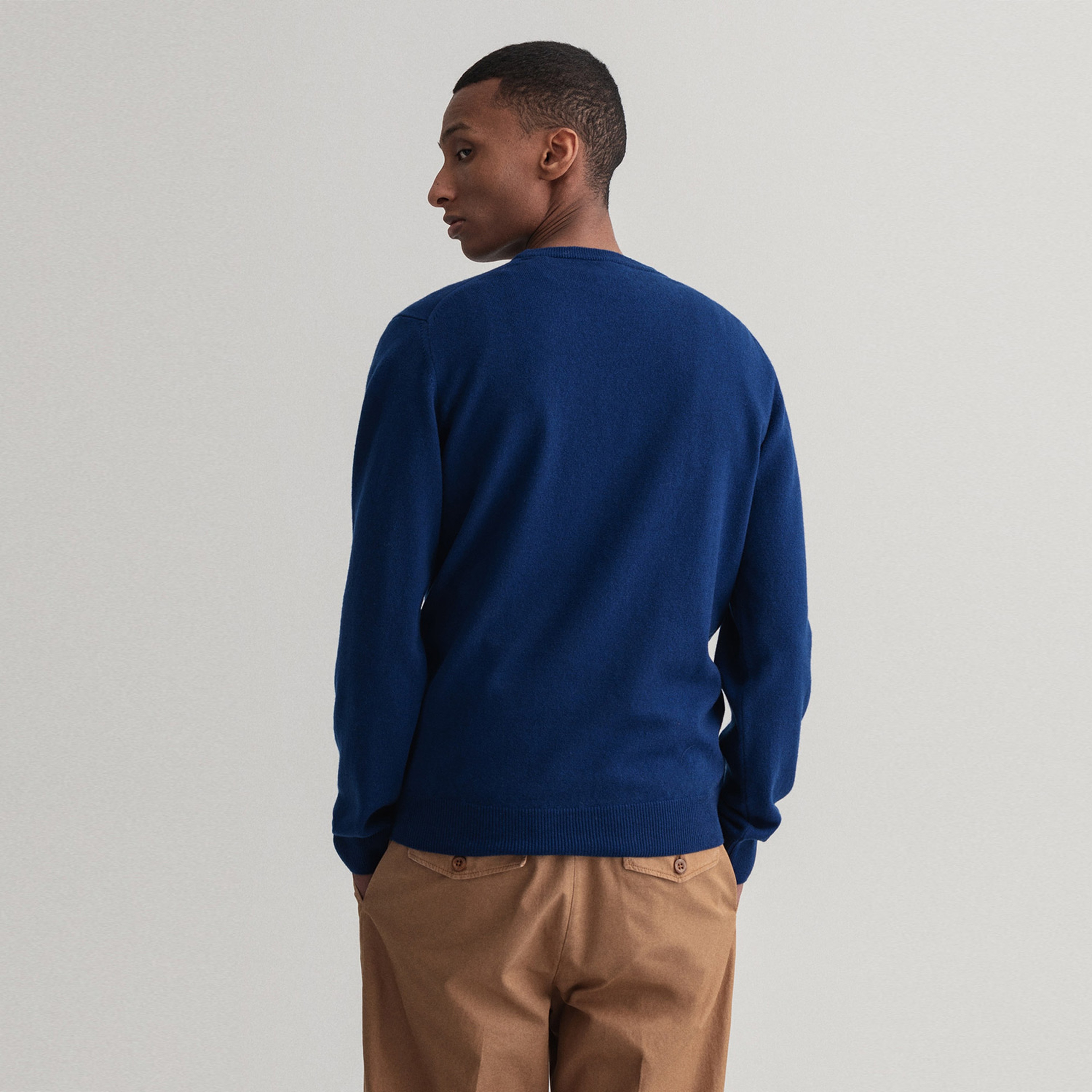 GANT Erkek Lacivert Regular Fit Yün Triko Kazak