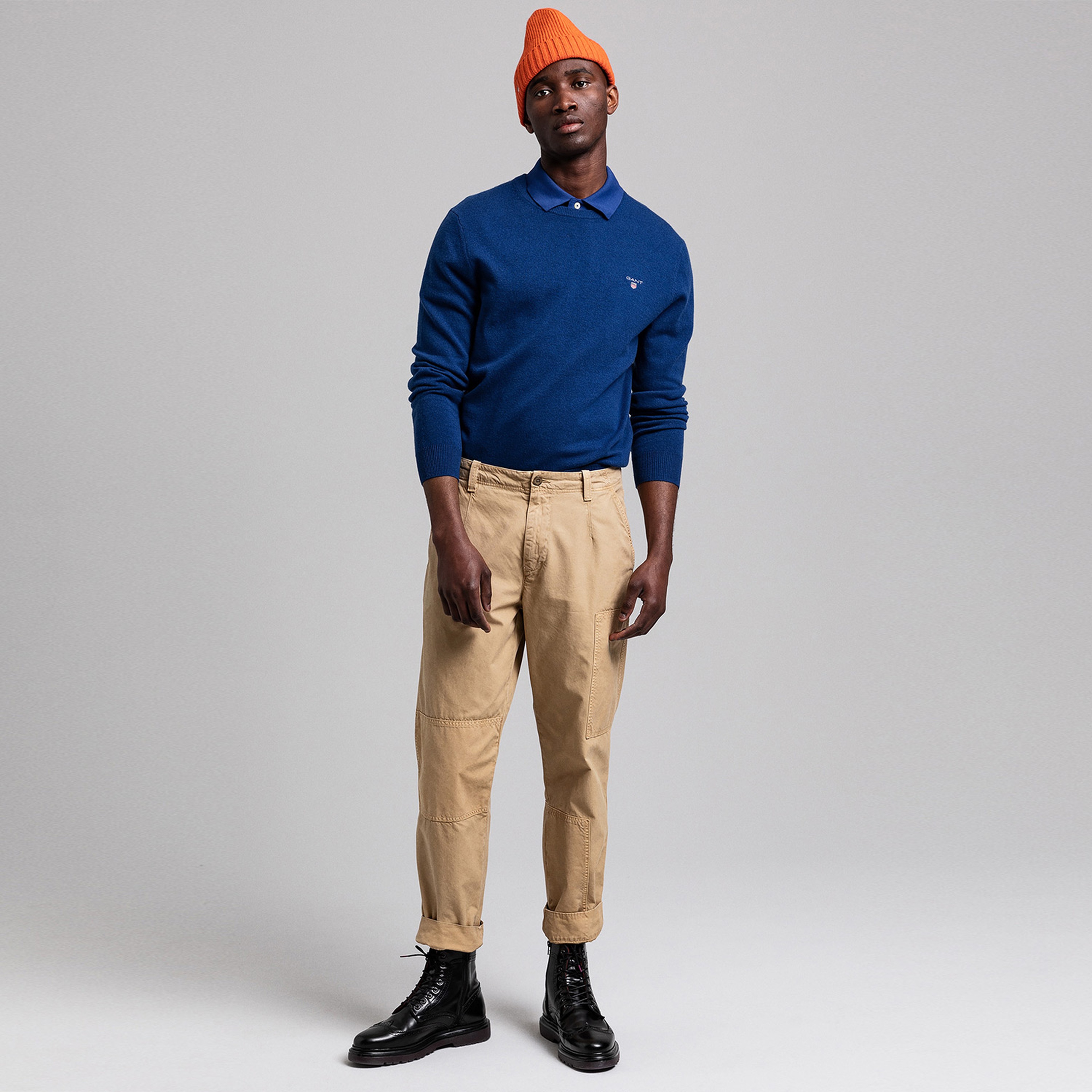 GANT Erkek Lacivert Regular Fit Yün Triko Kazak