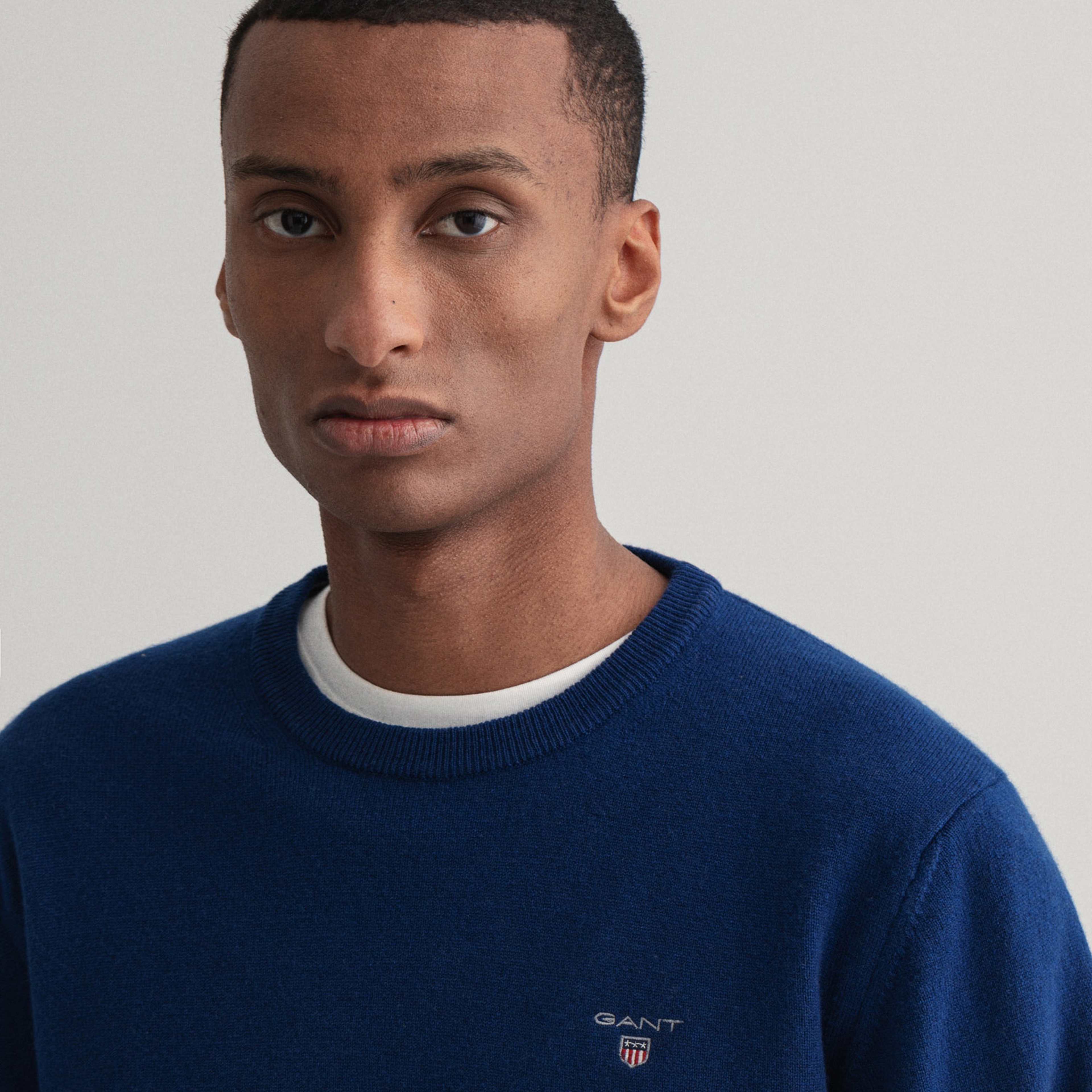 GANT Erkek Lacivert Regular Fit Yün Triko Kazak