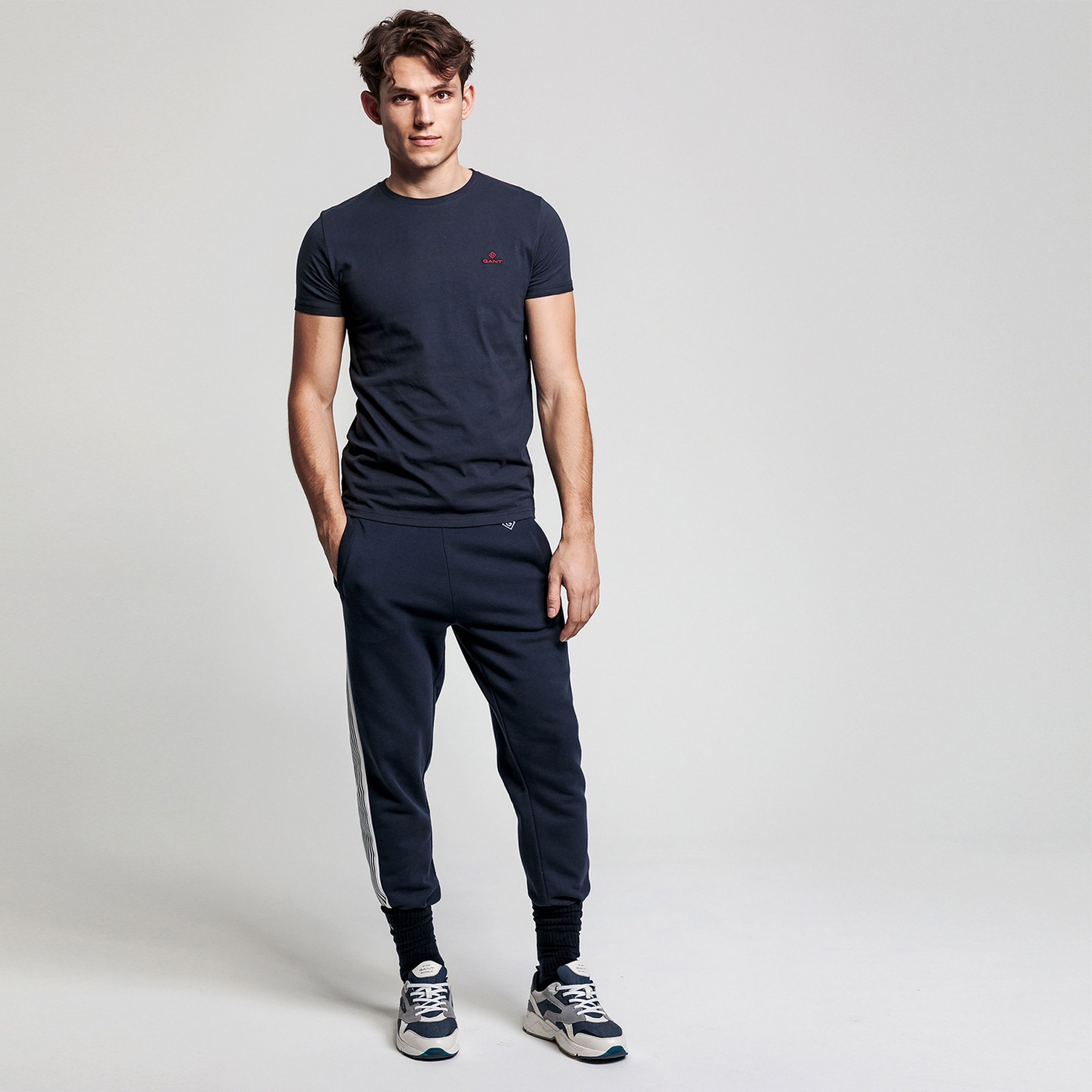 GANT Erkek Lacivert Regular Fit Bisiklet Yaka T-shirt