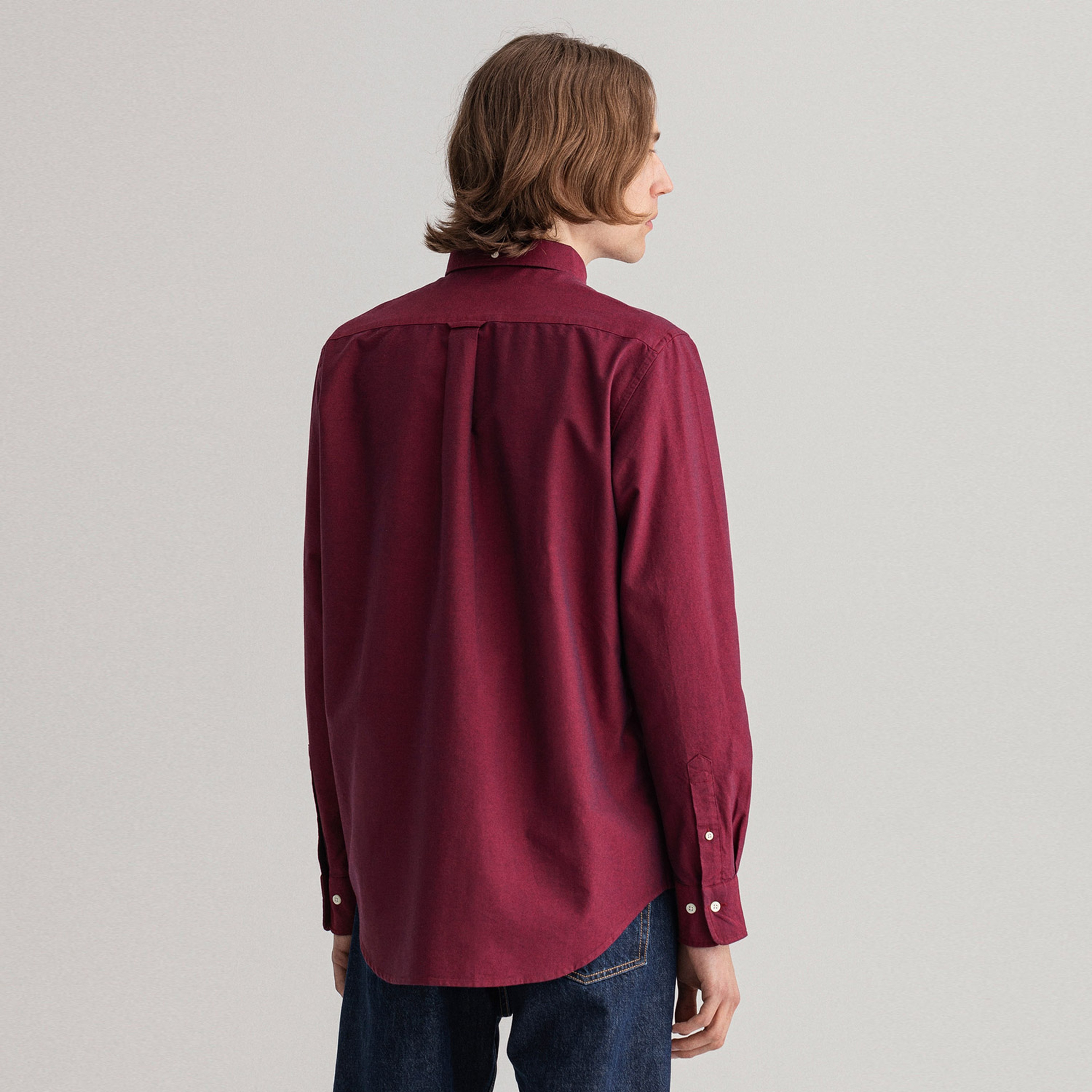 GANT Erkek Kırmızı Regular Fit Düğmeli Yaka Oxford Gömlek