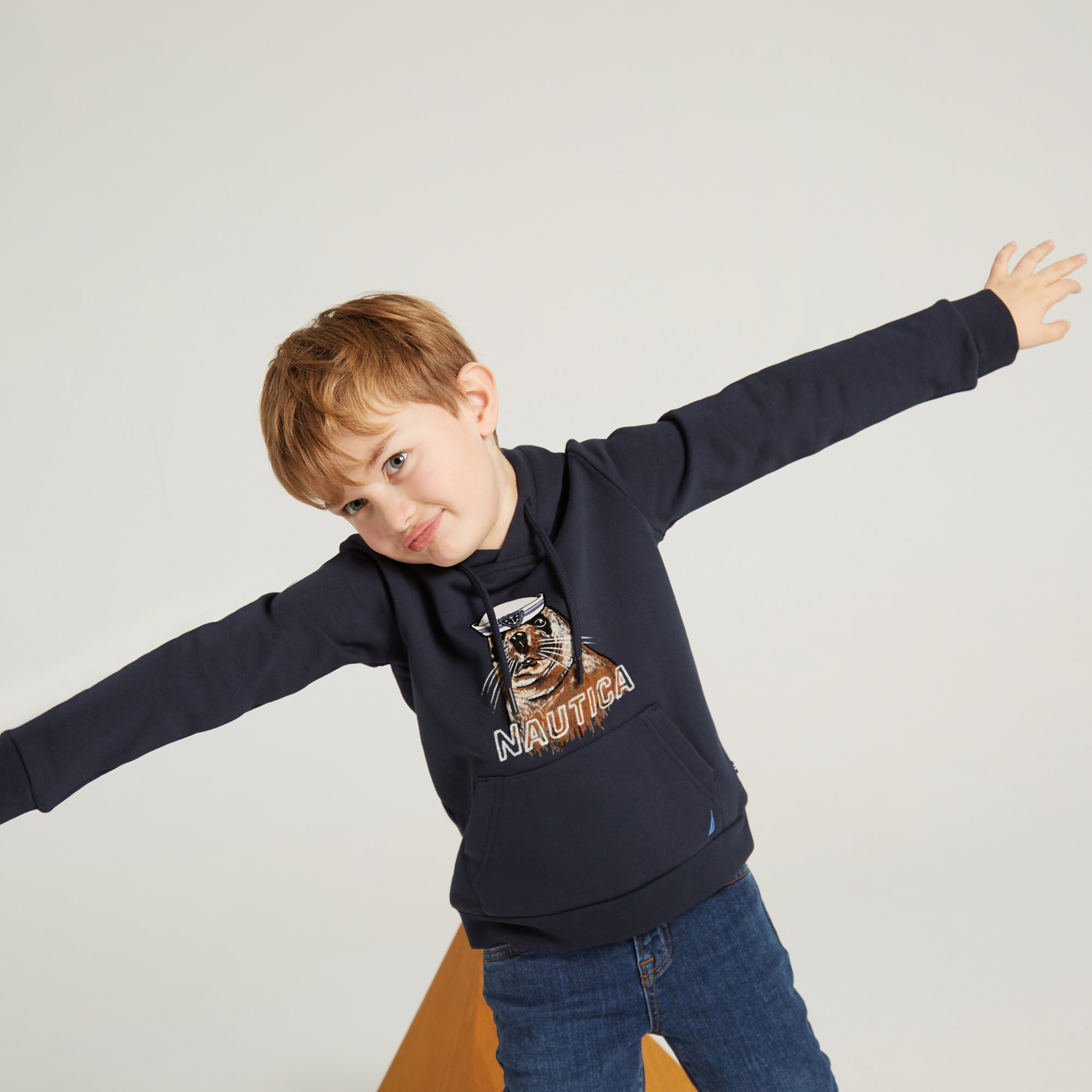 NAUTICA ERKEK ÇOCUK LACİVERT BASKILI SWEATSHIRT