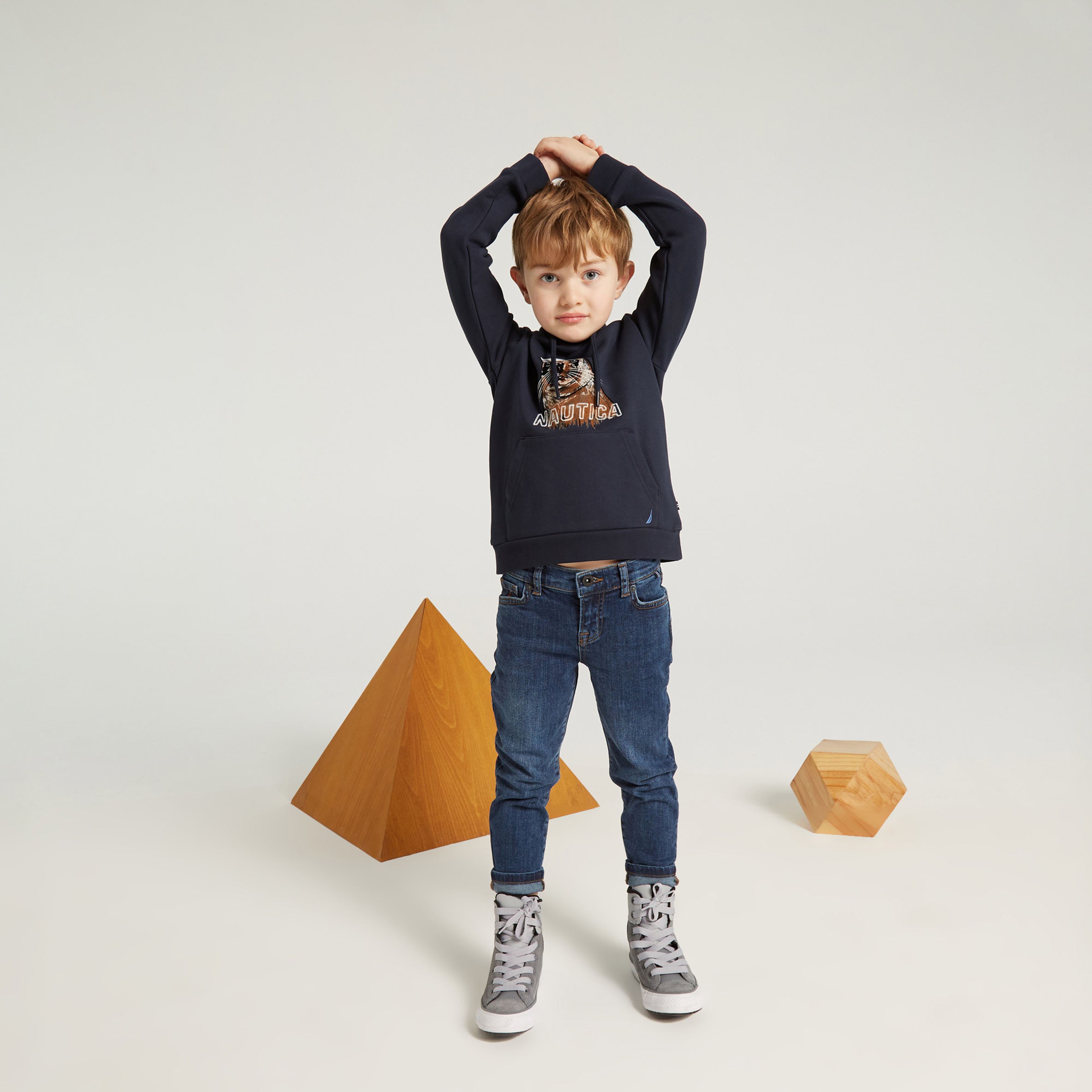 NAUTICA ERKEK ÇOCUK LACİVERT BASKILI SWEATSHIRT