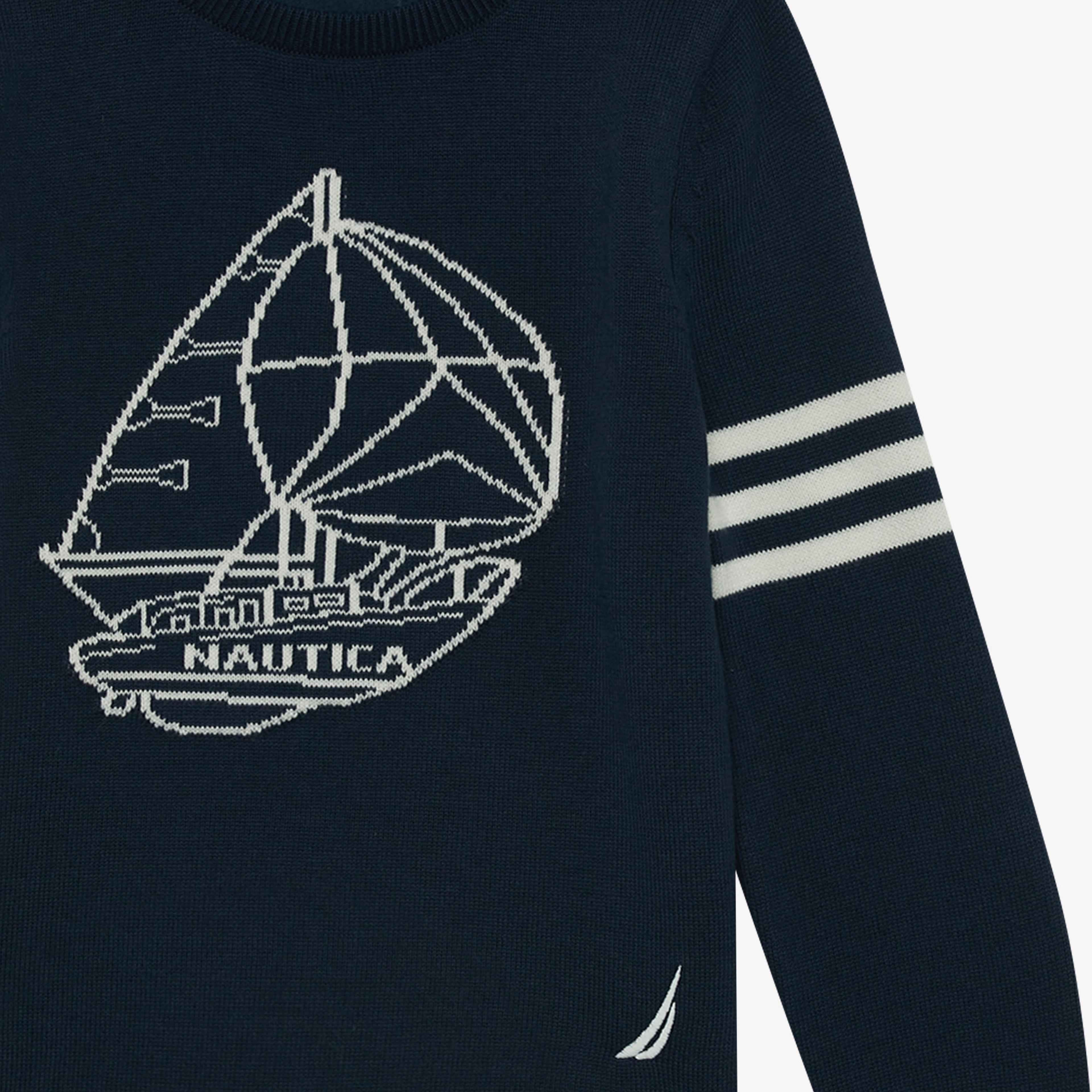 NAUTICA ERKEK ÇOCUK LACİVERT BASKILI TRİKO KAZAK