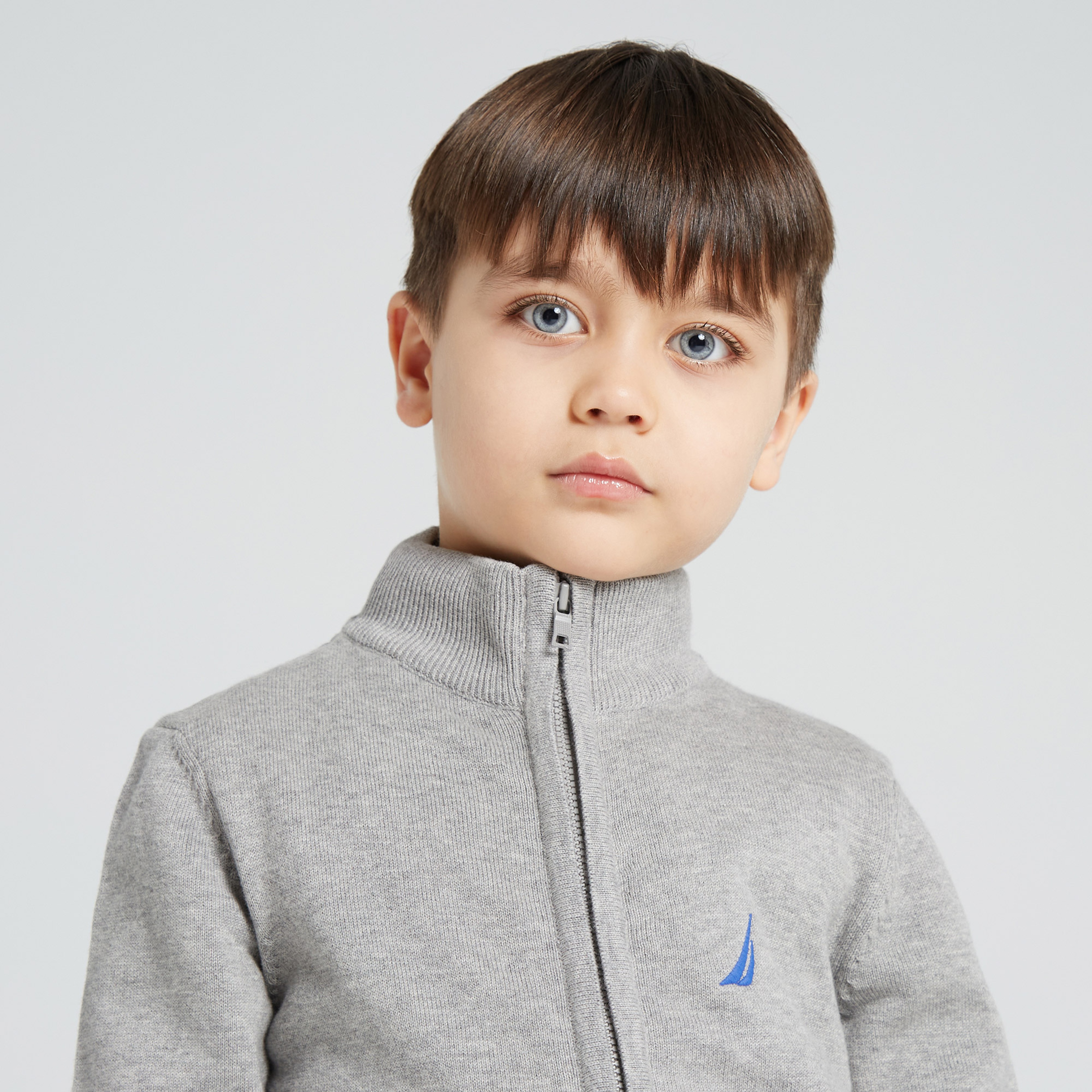 NAUTICA ERKEK ÇOCUK GRİ BASKILI TRİKO HIRKA