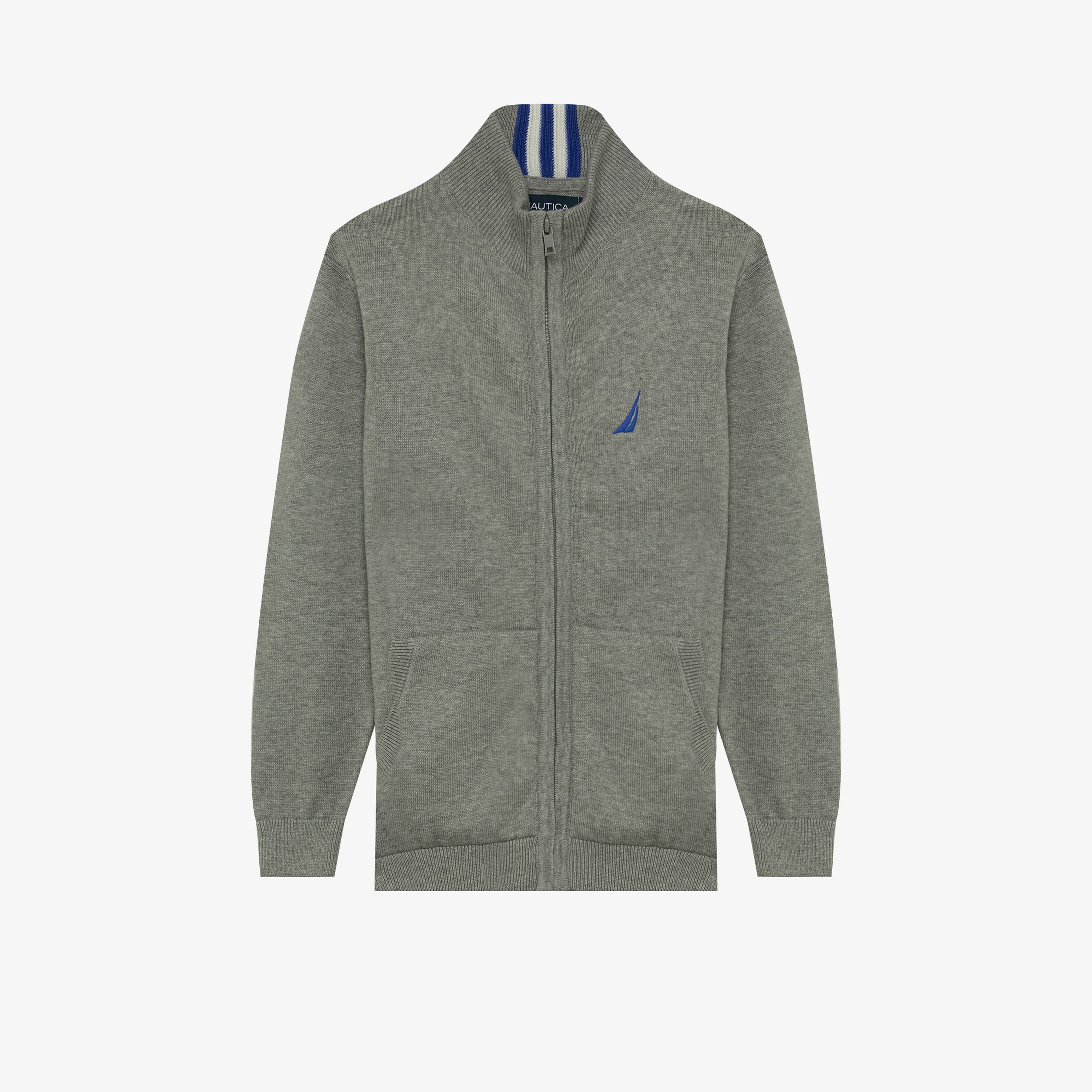 NAUTICA ERKEK ÇOCUK GRİ BASKILI TRİKO HIRKA