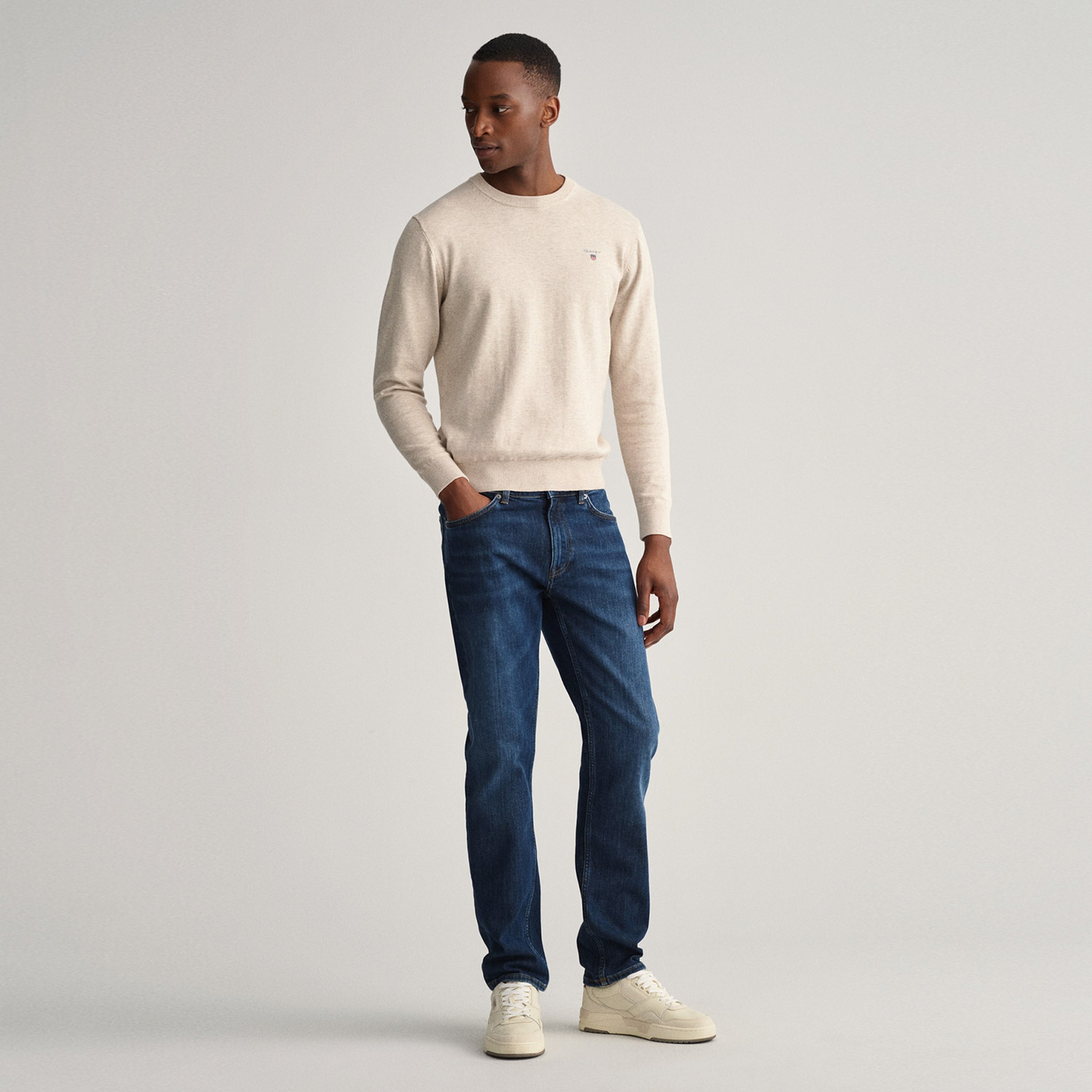 GANT Erkek Lacivert Regular Fit Jean Pantolon
