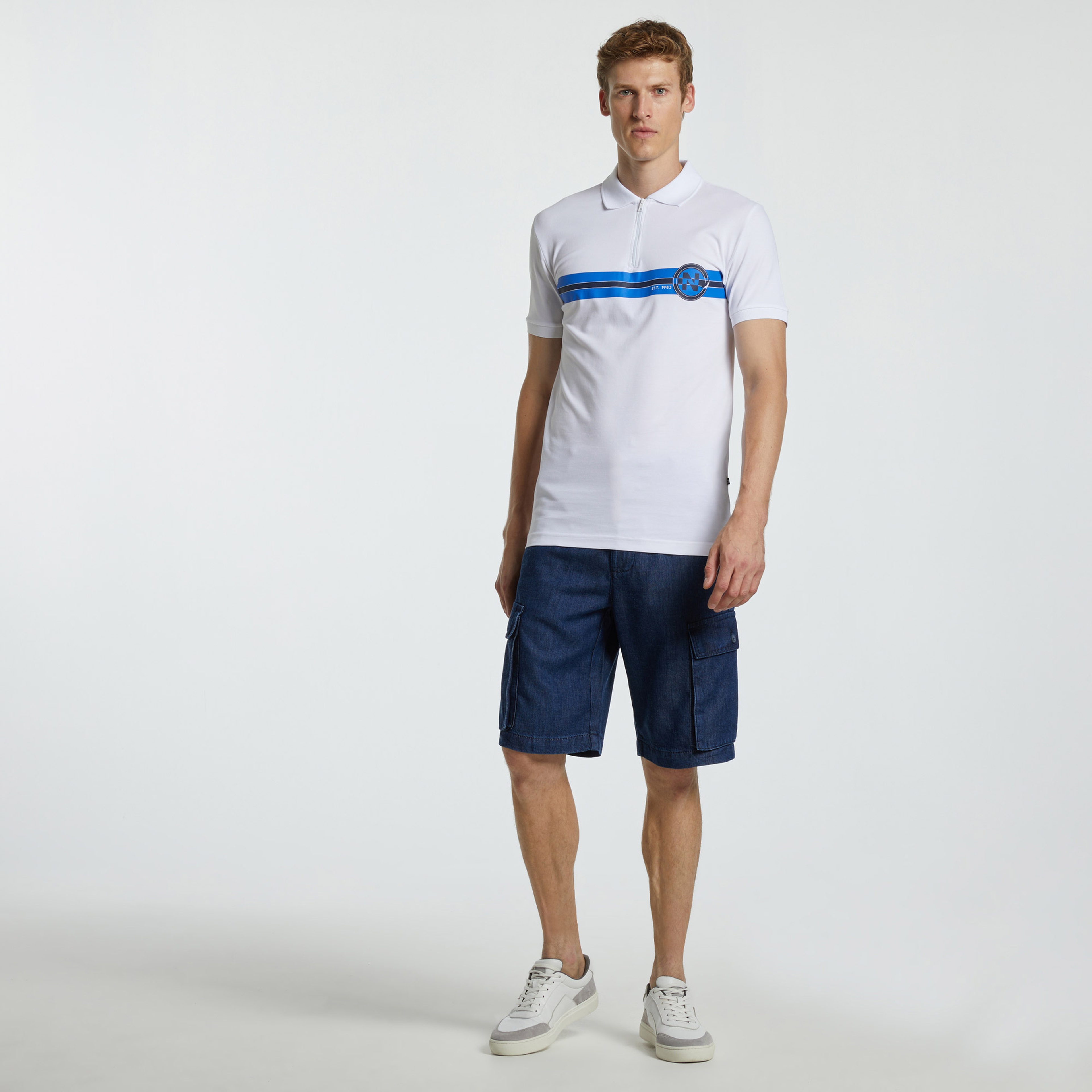 Nautica Erkek Beyaz Slim Fit Kısa Kollu Polo