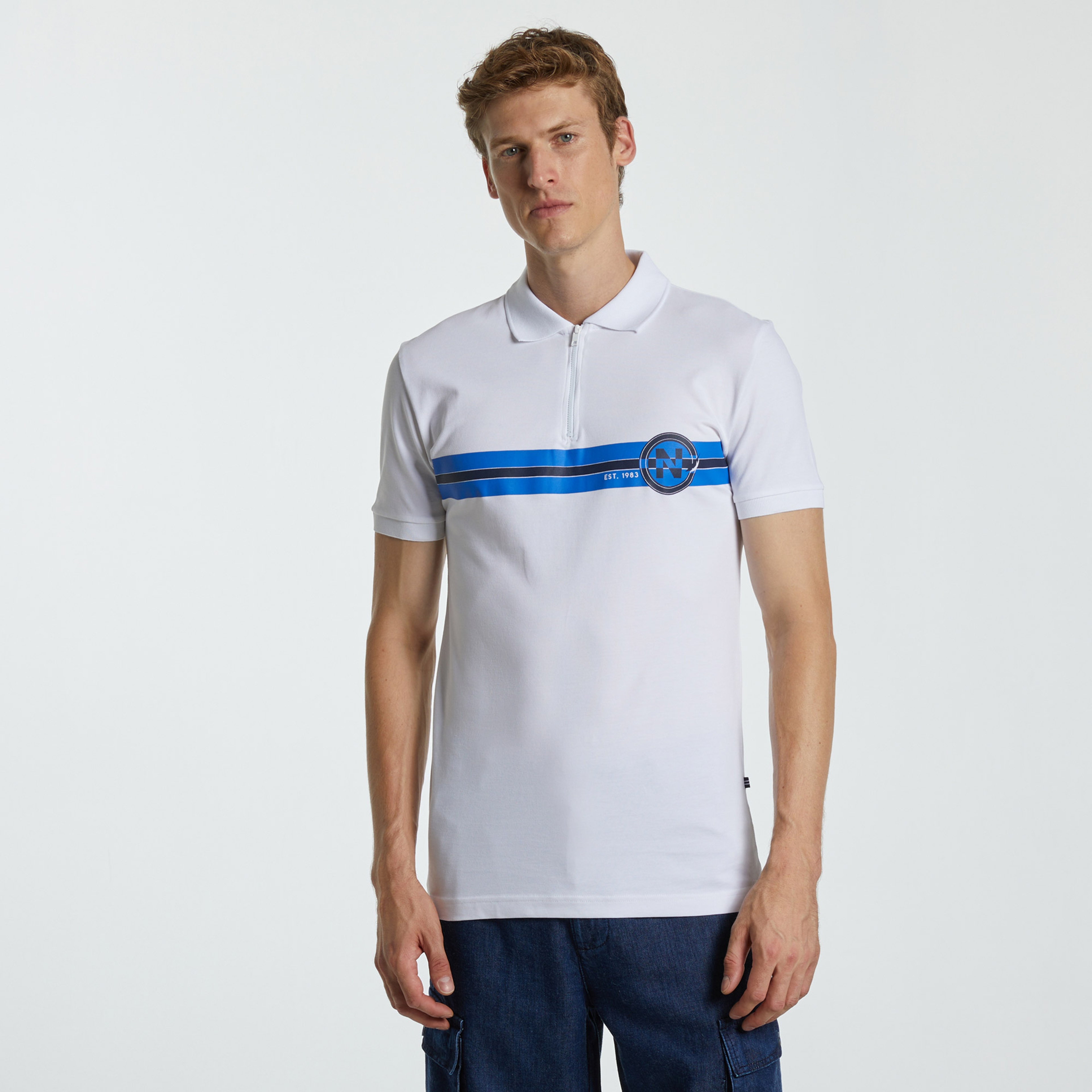 Nautica Erkek Beyaz Slim Fit Kısa Kollu Polo