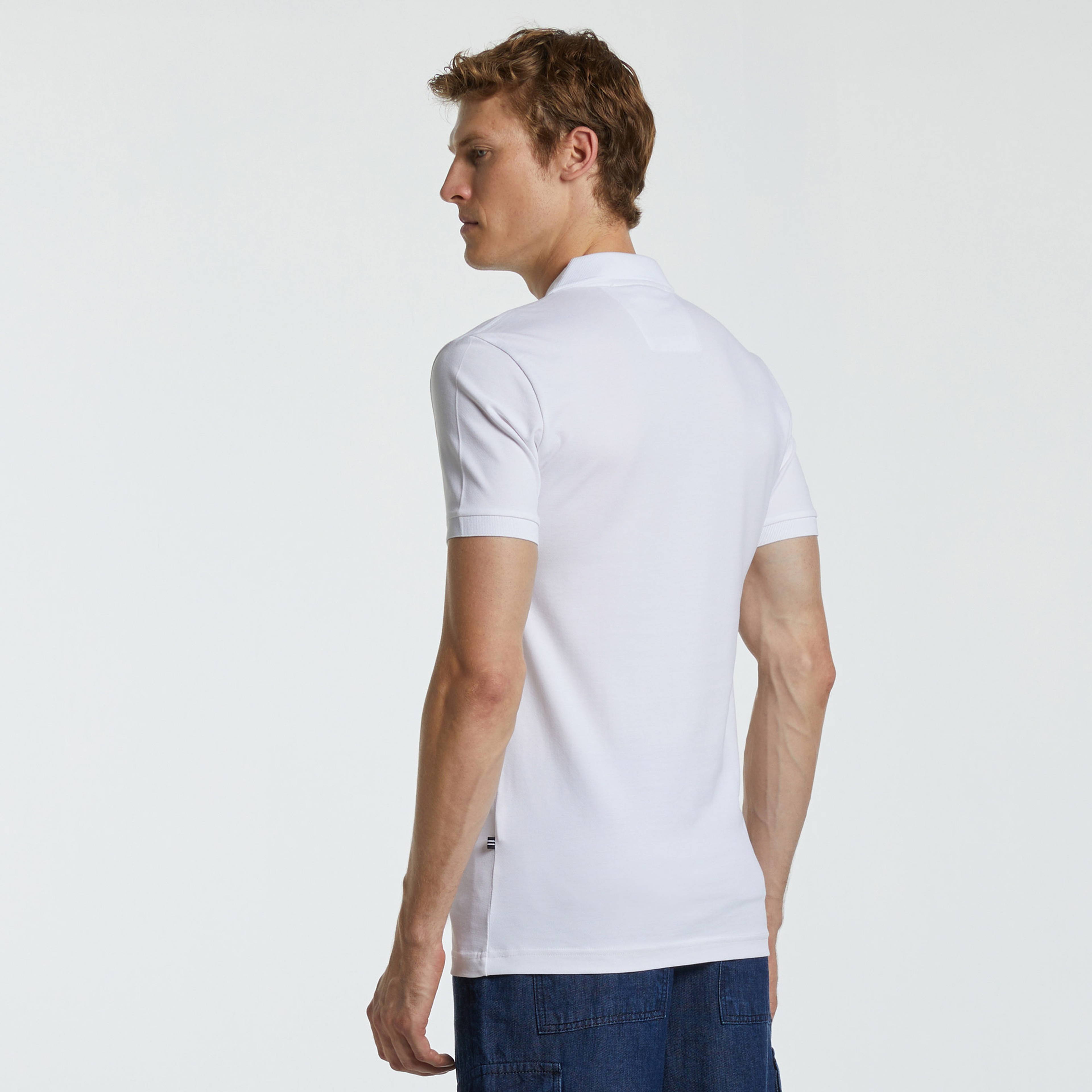 Nautica Erkek Beyaz Slim Fit Kısa Kollu Polo