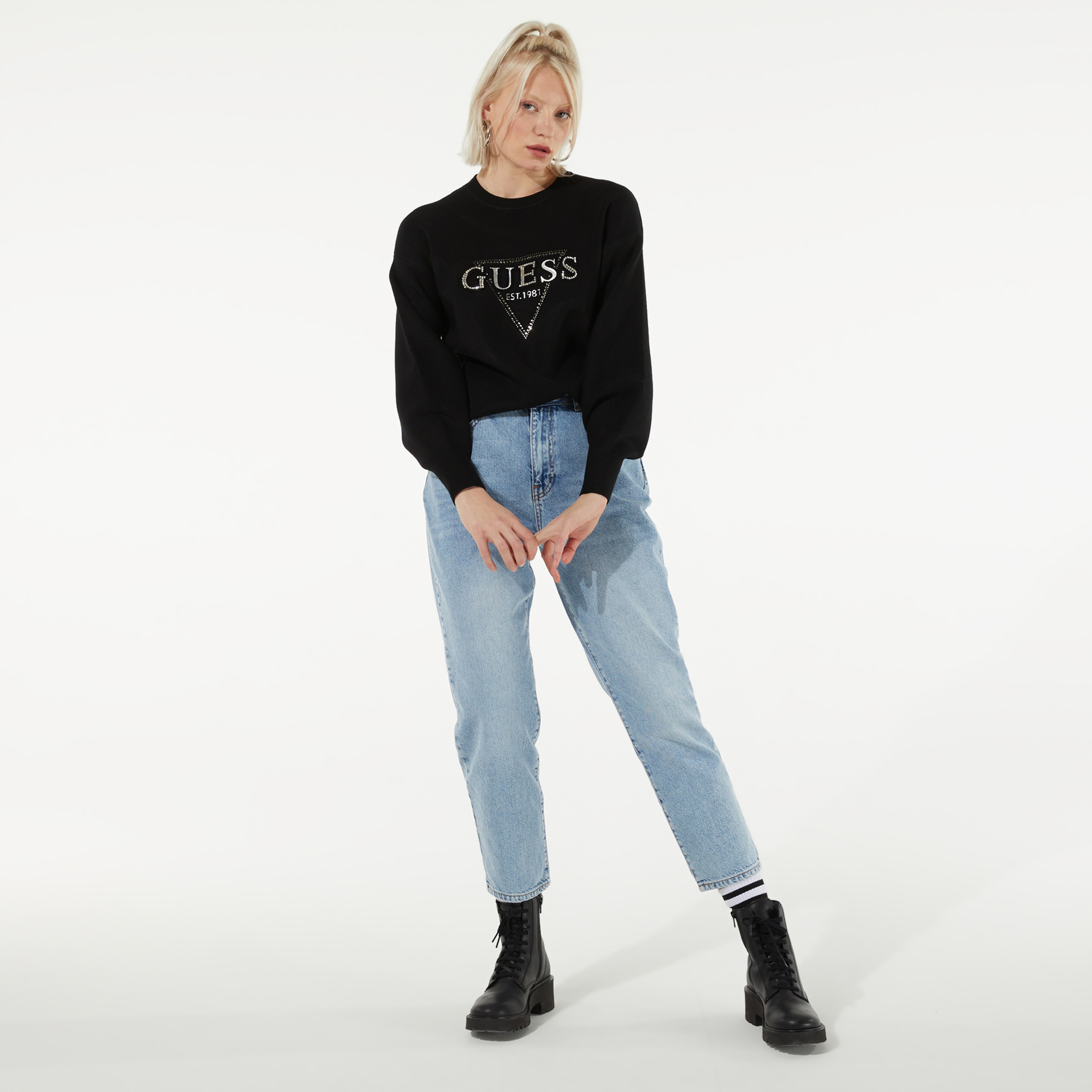 Guess Kadın Siyah Kazak