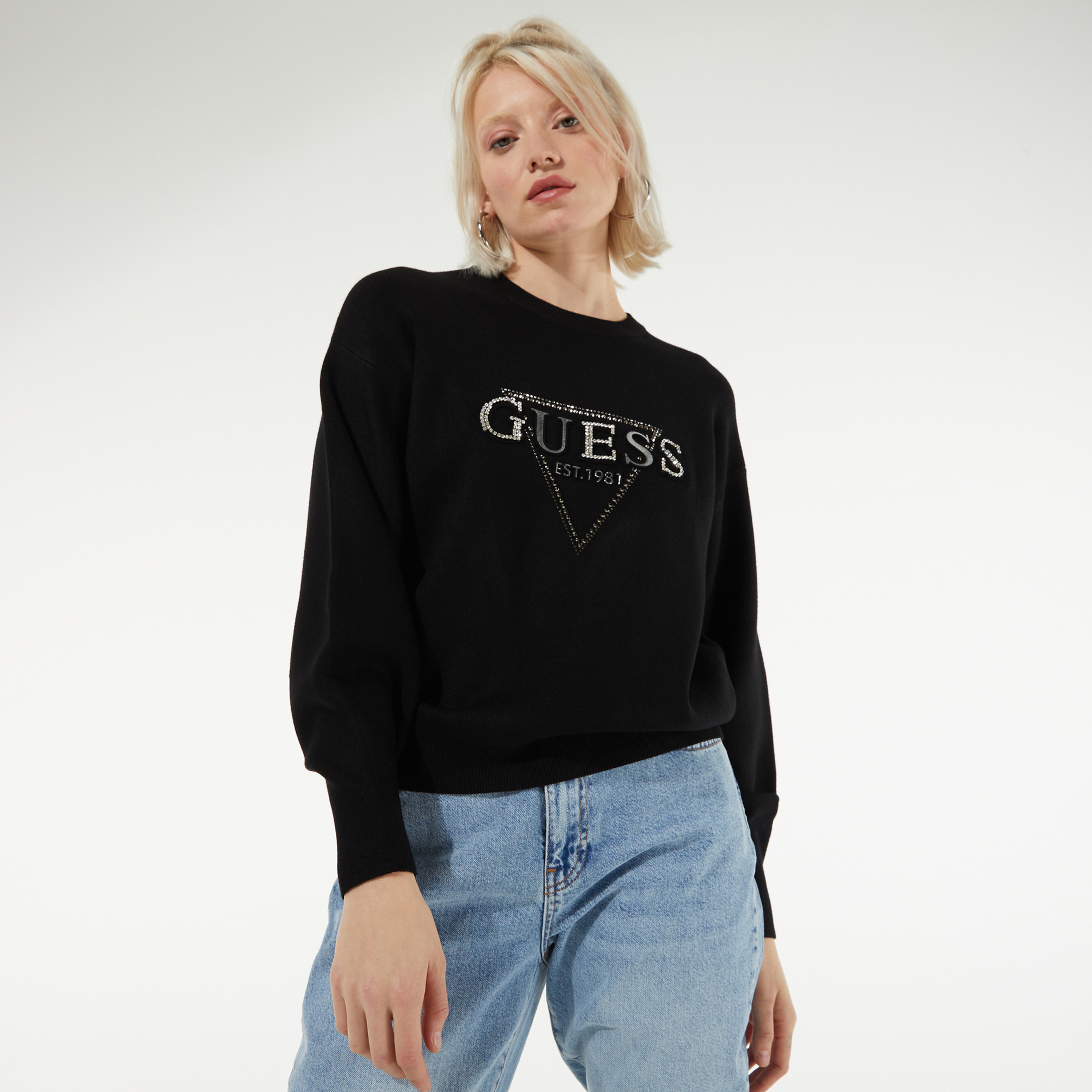 Guess Kadın Siyah Kazak