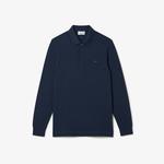 Erkek Regular Fit Uzun Kollu Lacivert Paris Polo