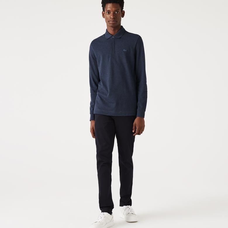 Erkek Regular Fit Uzun Kollu Lacivert Paris Polo