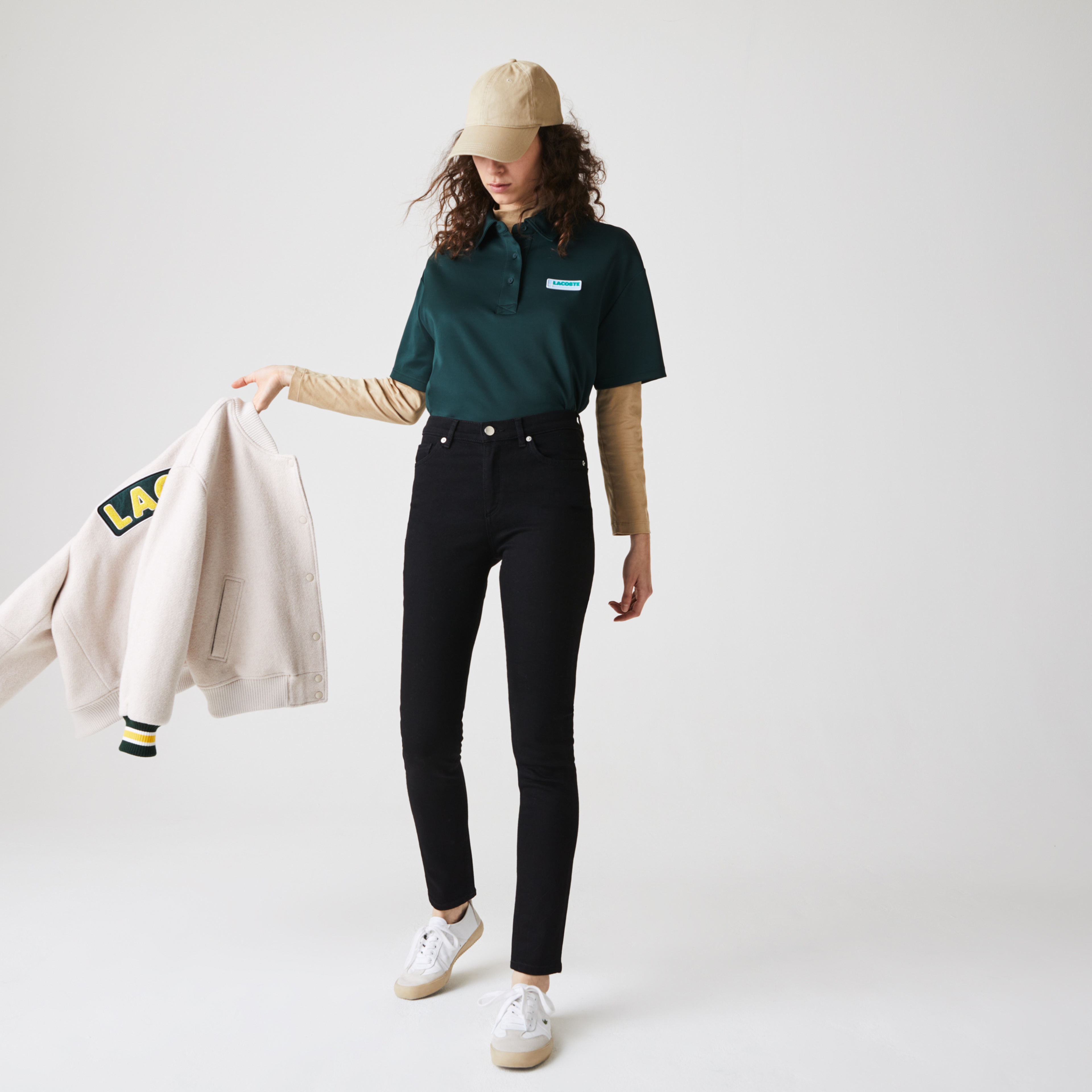 Lacoste Kadın Skinny Fit Denim Siyah Pantolon