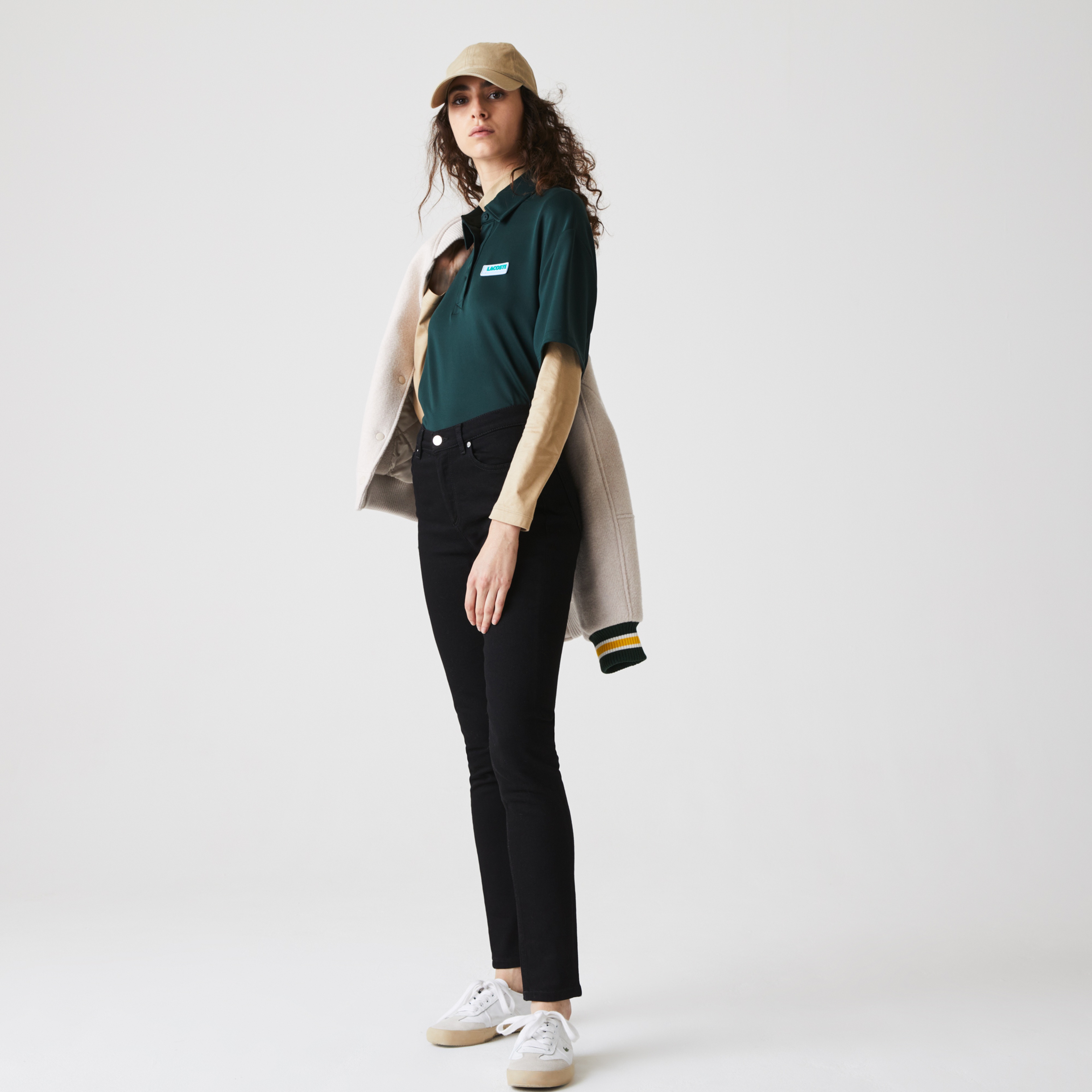 Lacoste Kadın Skinny Fit Denim Siyah Pantolon