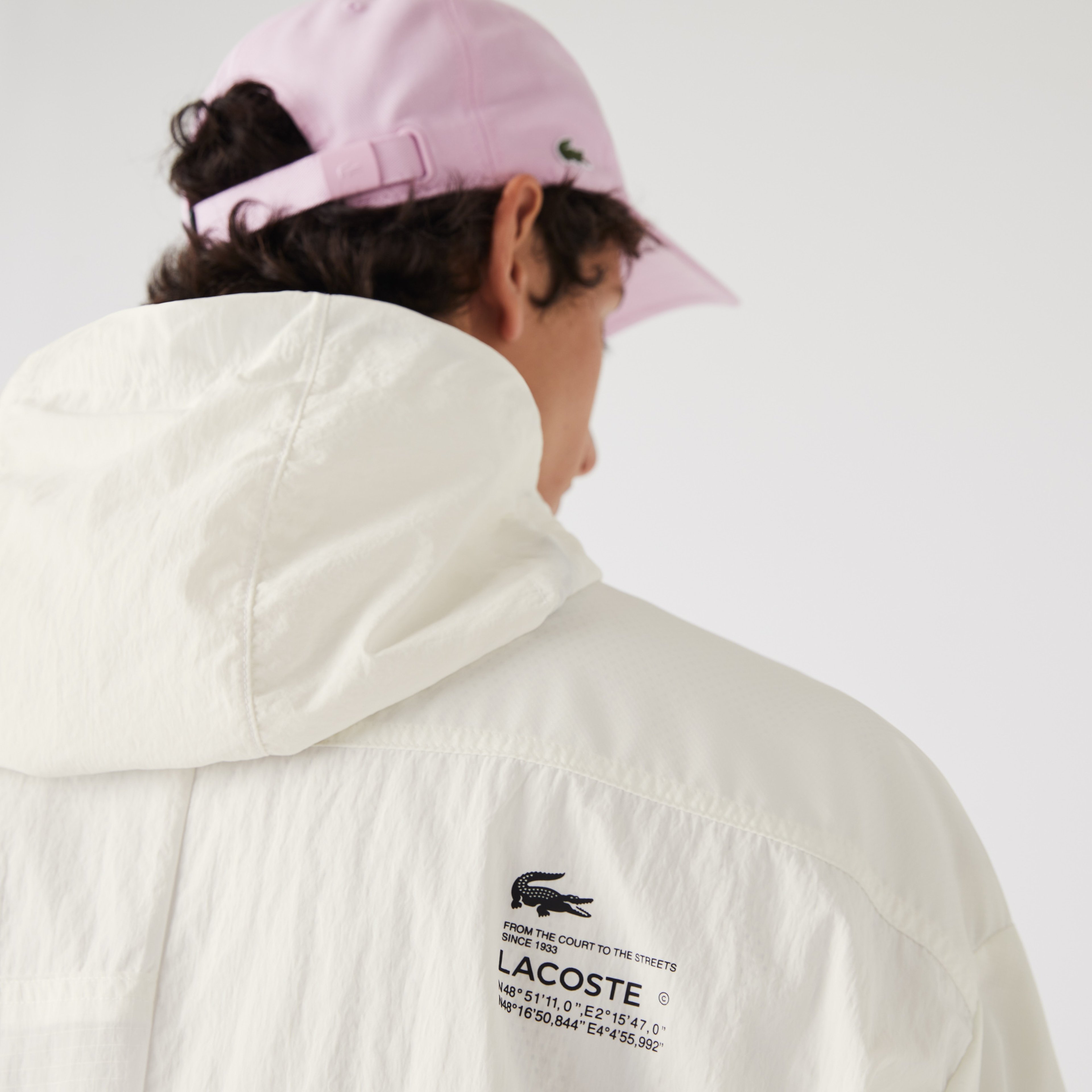 Lacoste Active Erkek Kapüşonlu Beyaz Mont