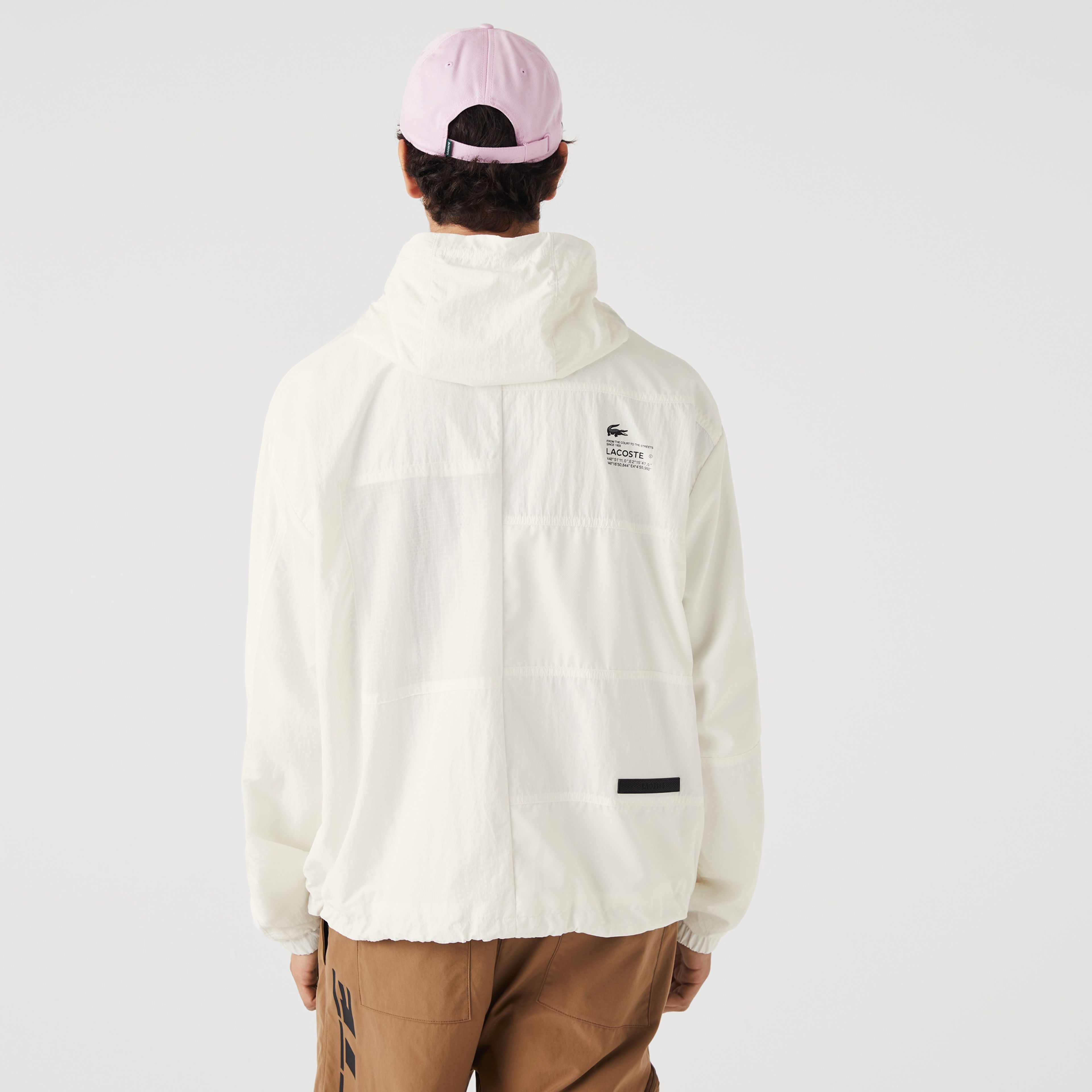 Lacoste Active Erkek Kapüşonlu Beyaz Mont