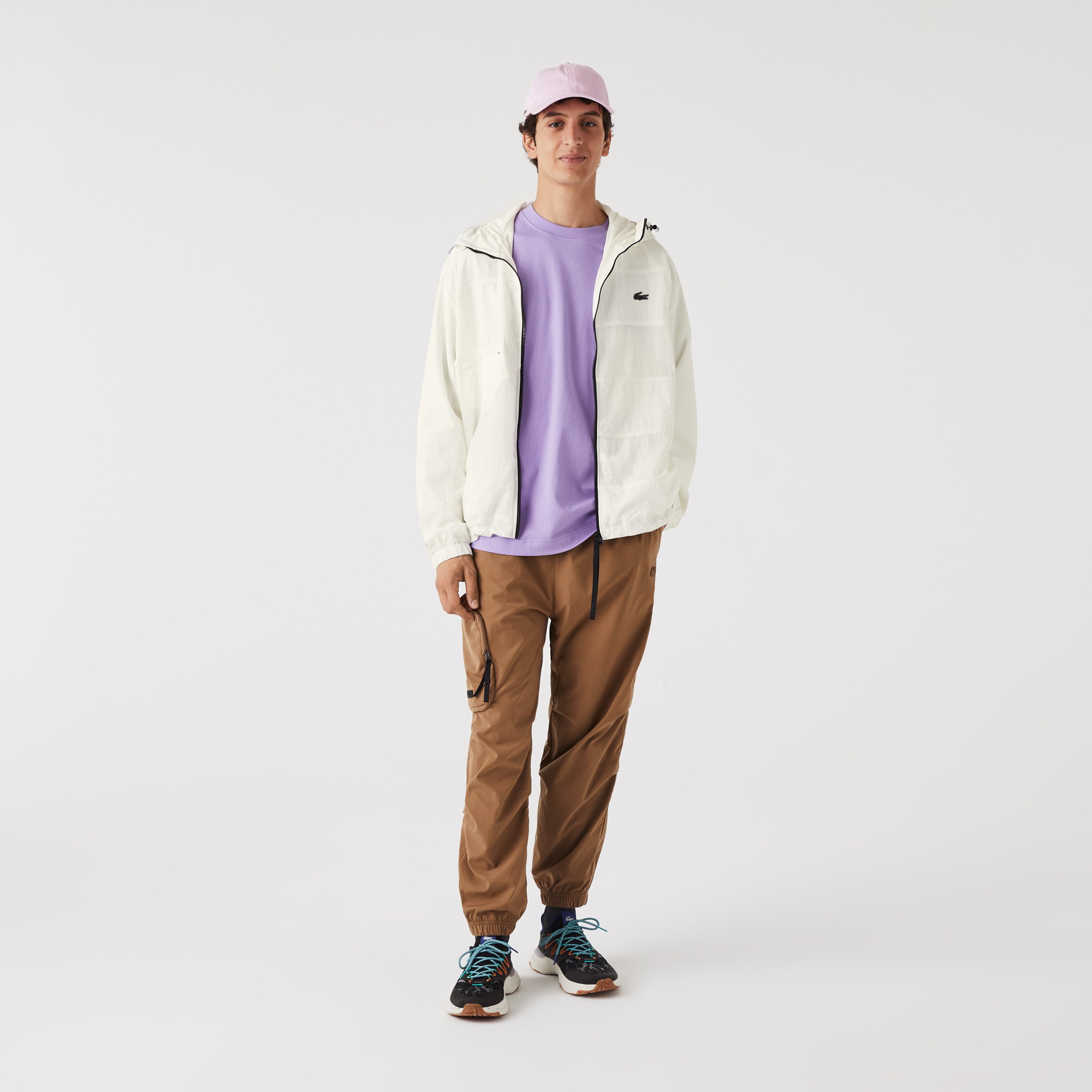 Lacoste Active Erkek Kapüşonlu Beyaz Mont