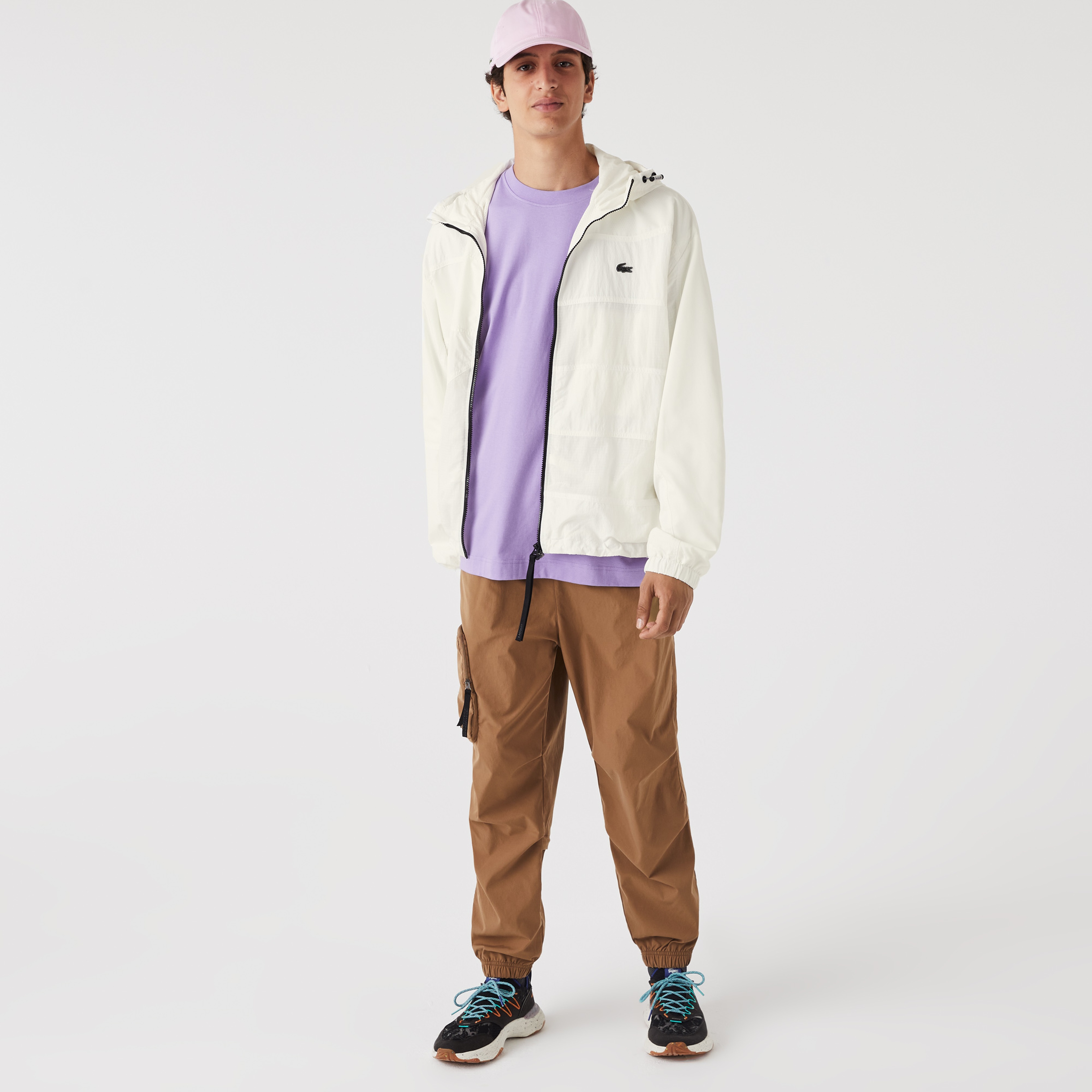 Lacoste Active Erkek Kapüşonlu Beyaz Mont