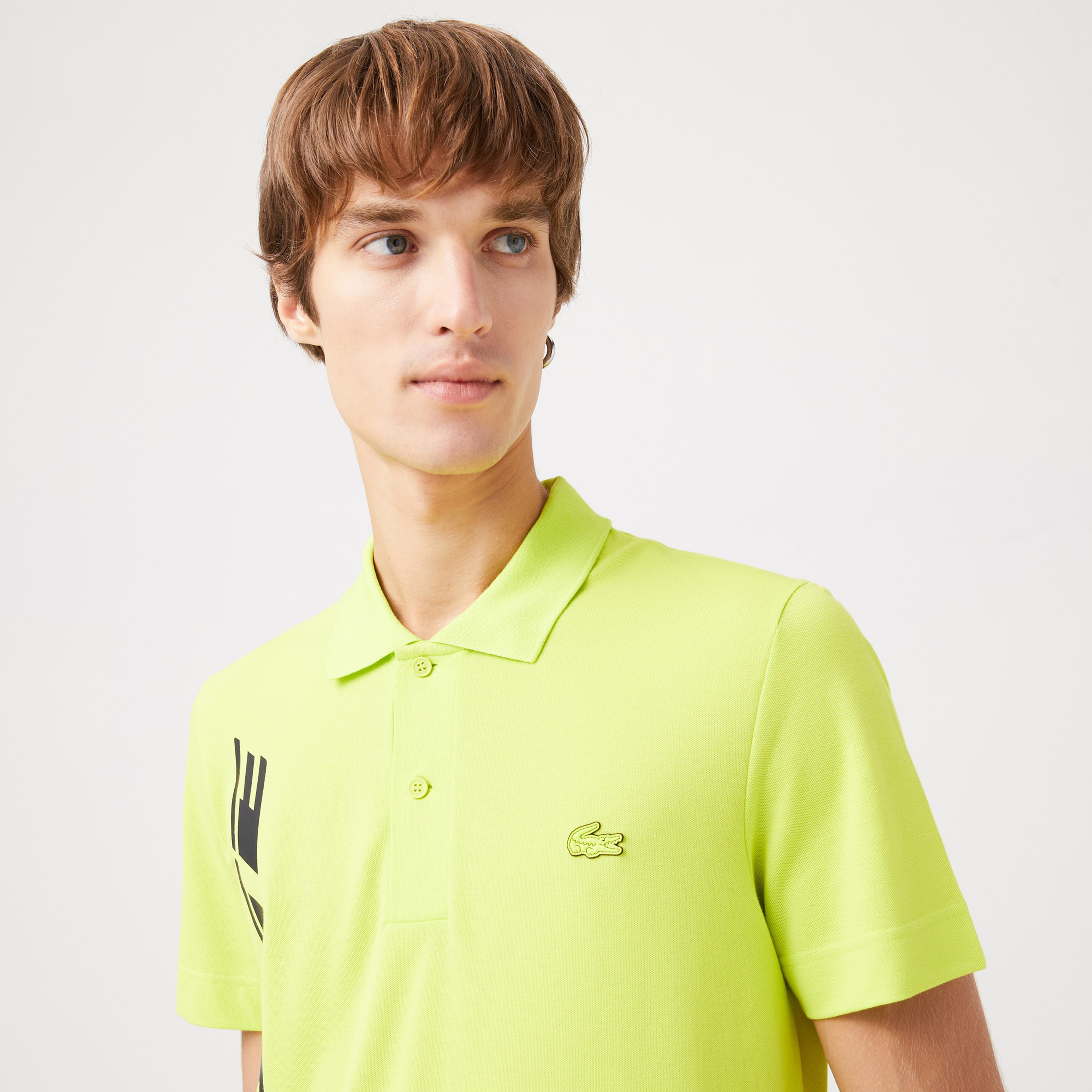 Lacoste Erkek Regular Fit Baskılı Organik Pamuk Sarı Polo