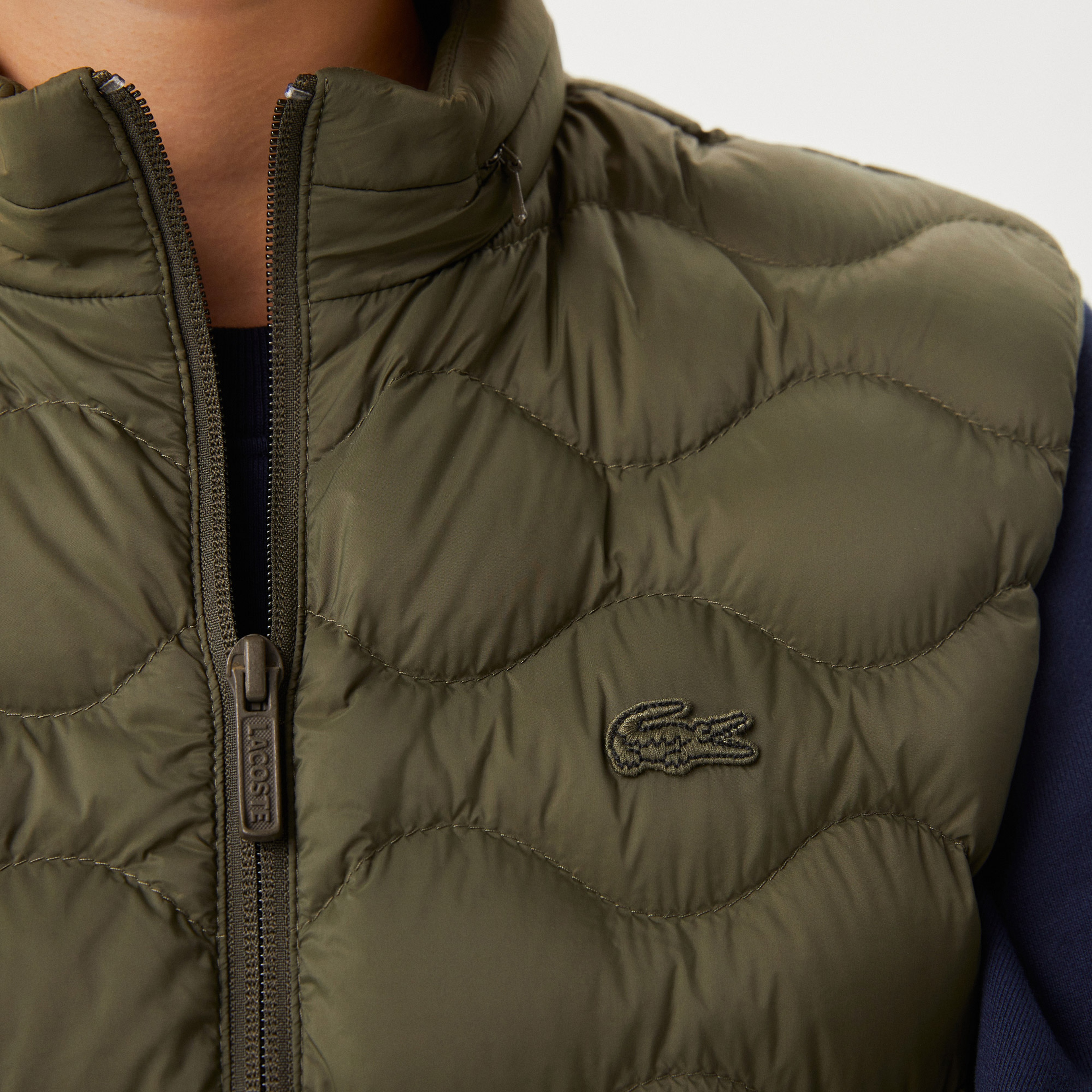 Lacoste Kadın Dik Yaka Kapitone Haki Yelek