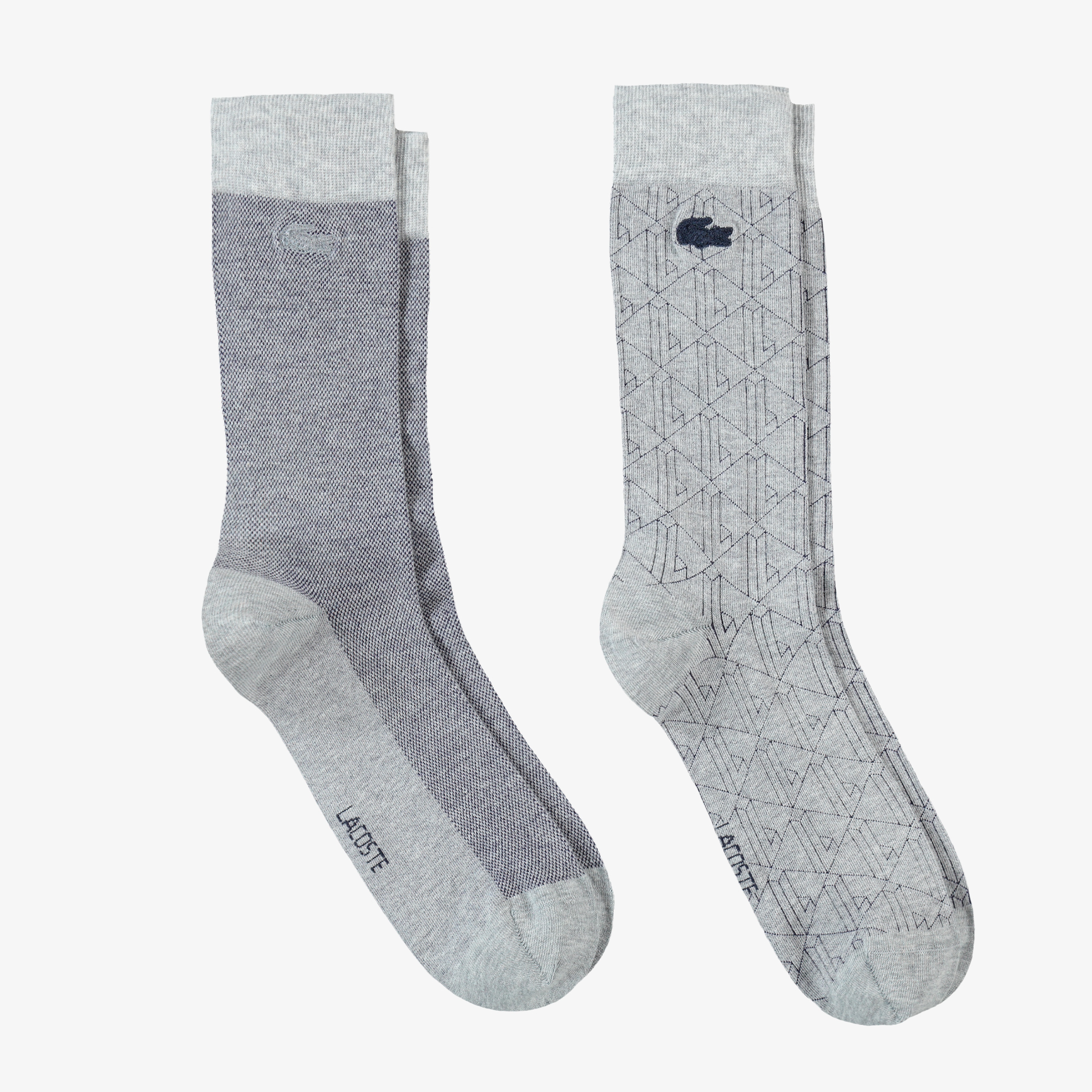 Lacoste Erkek Desenli 2'li Gri Çorap