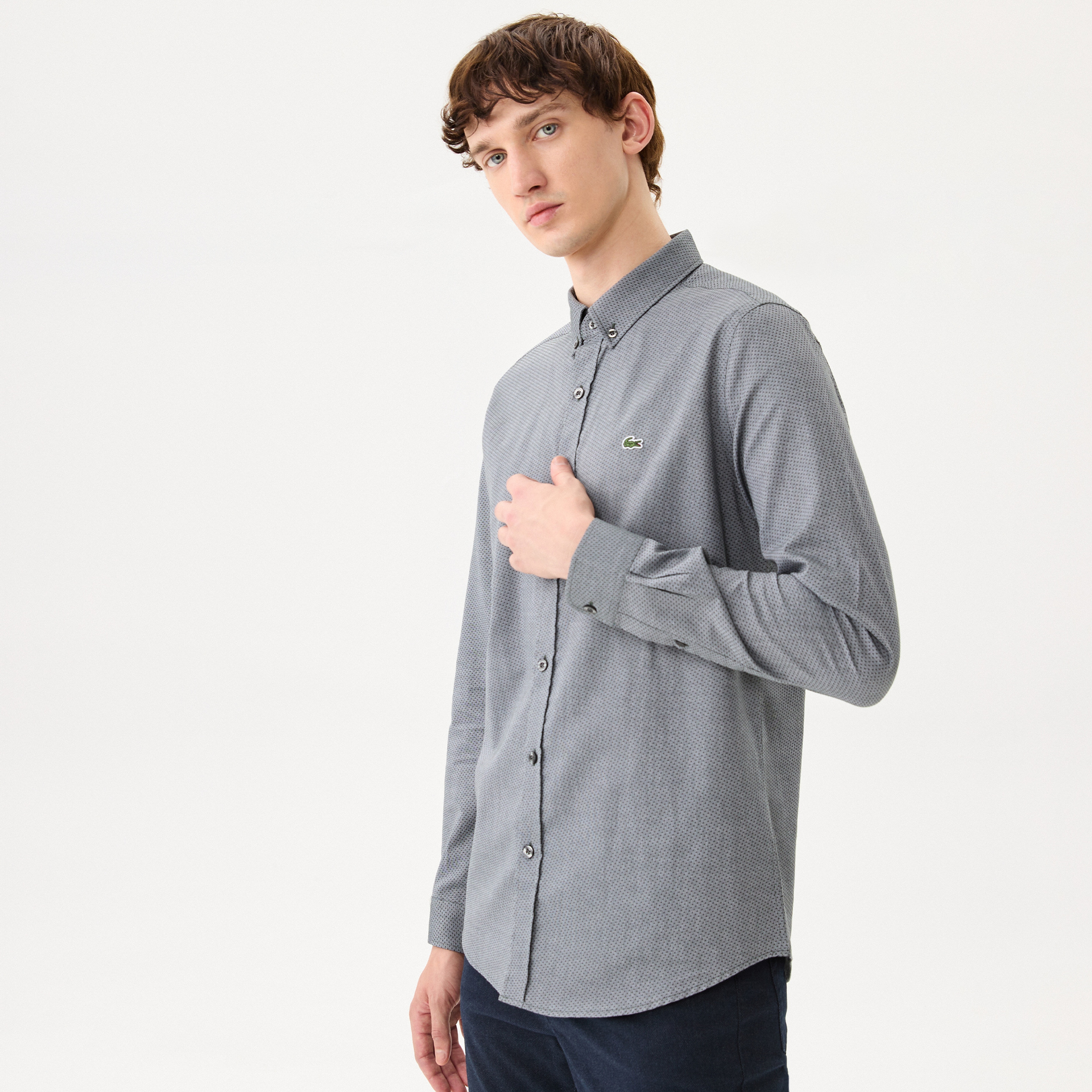 Lacoste Erkek Slim Fit Yeşil Gömlek