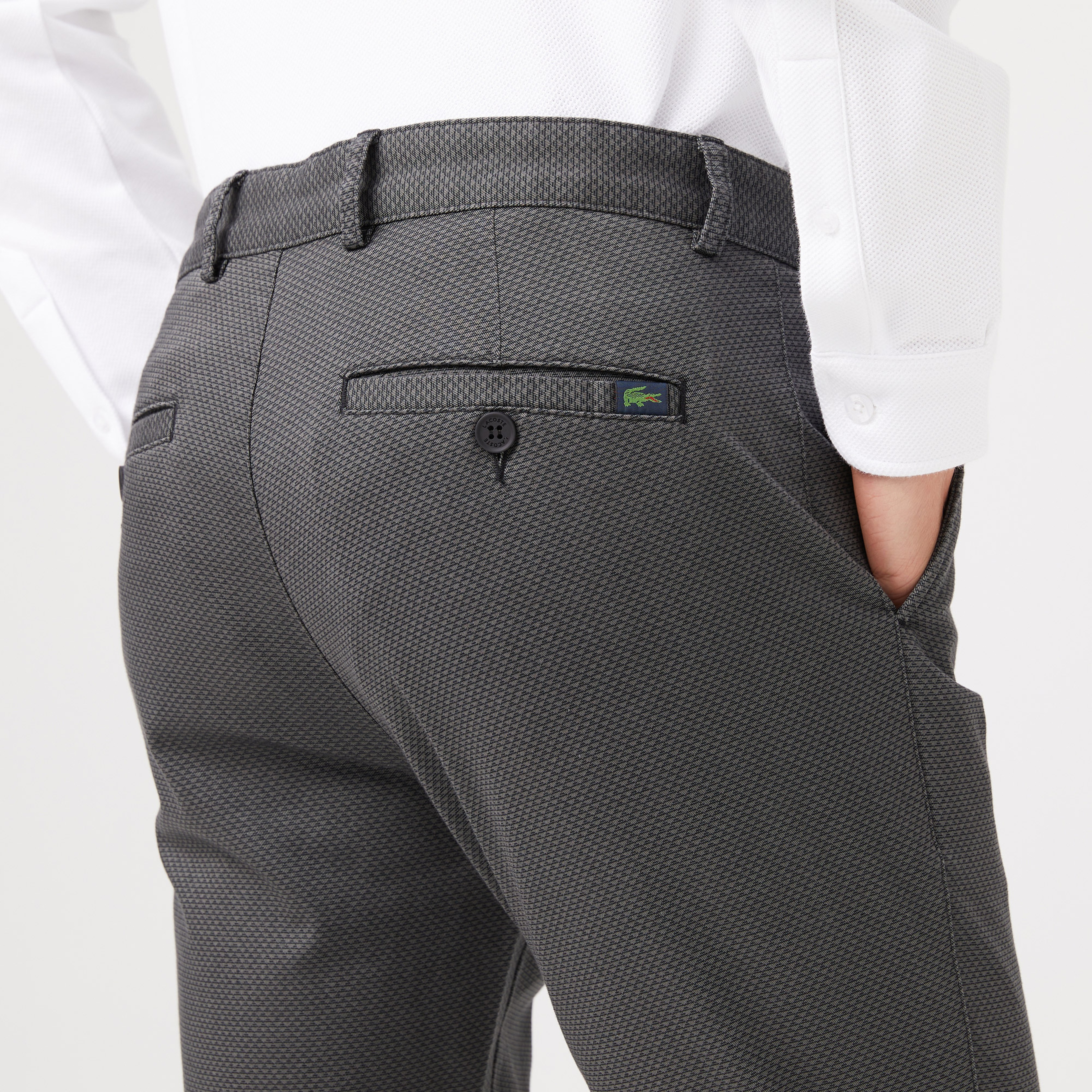 Erkek Slim Fit Baskılı Siyah Pantolon