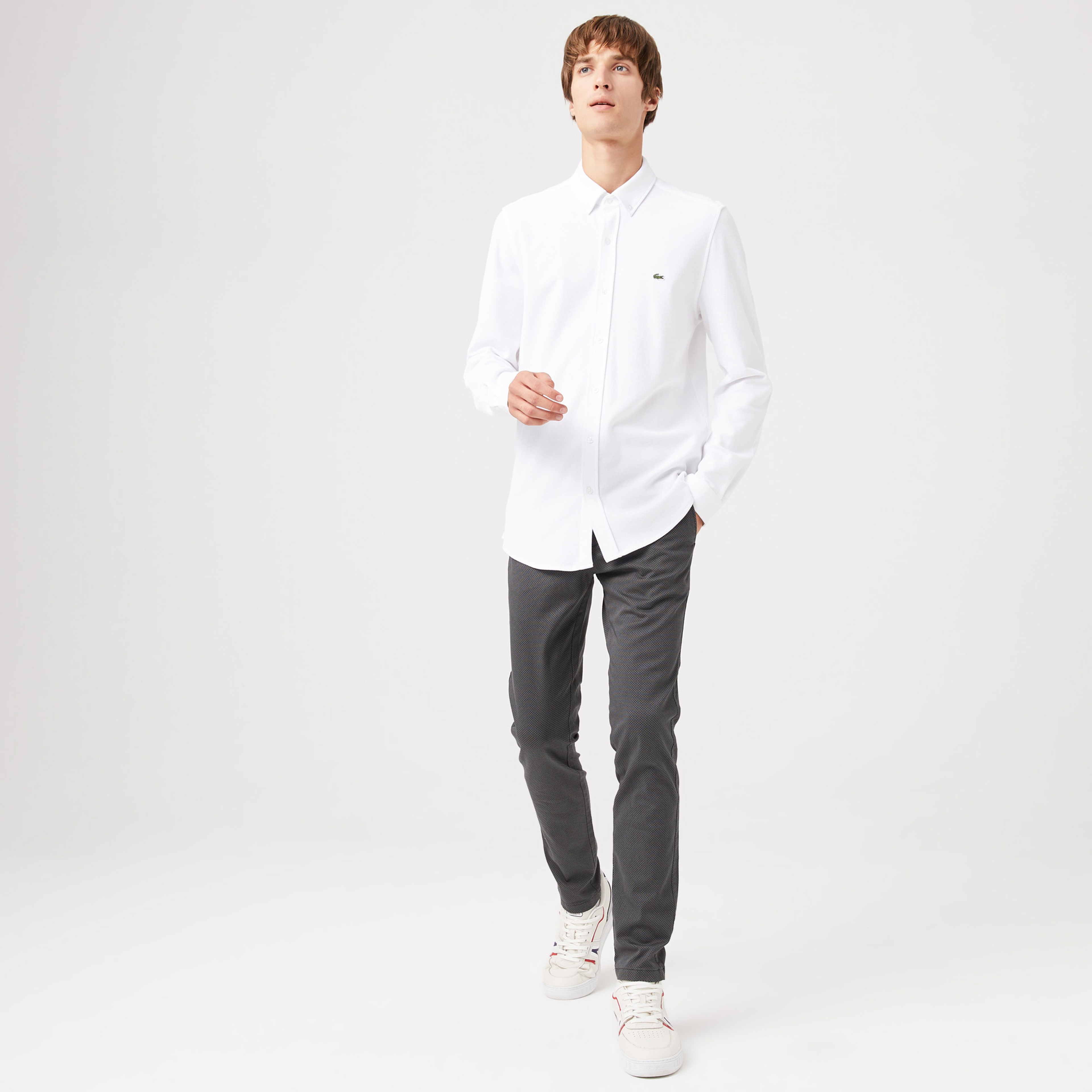 Erkek Slim Fit Baskılı Siyah Pantolon