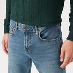 Erkek Slim Fit Mavi Jean Pantolon