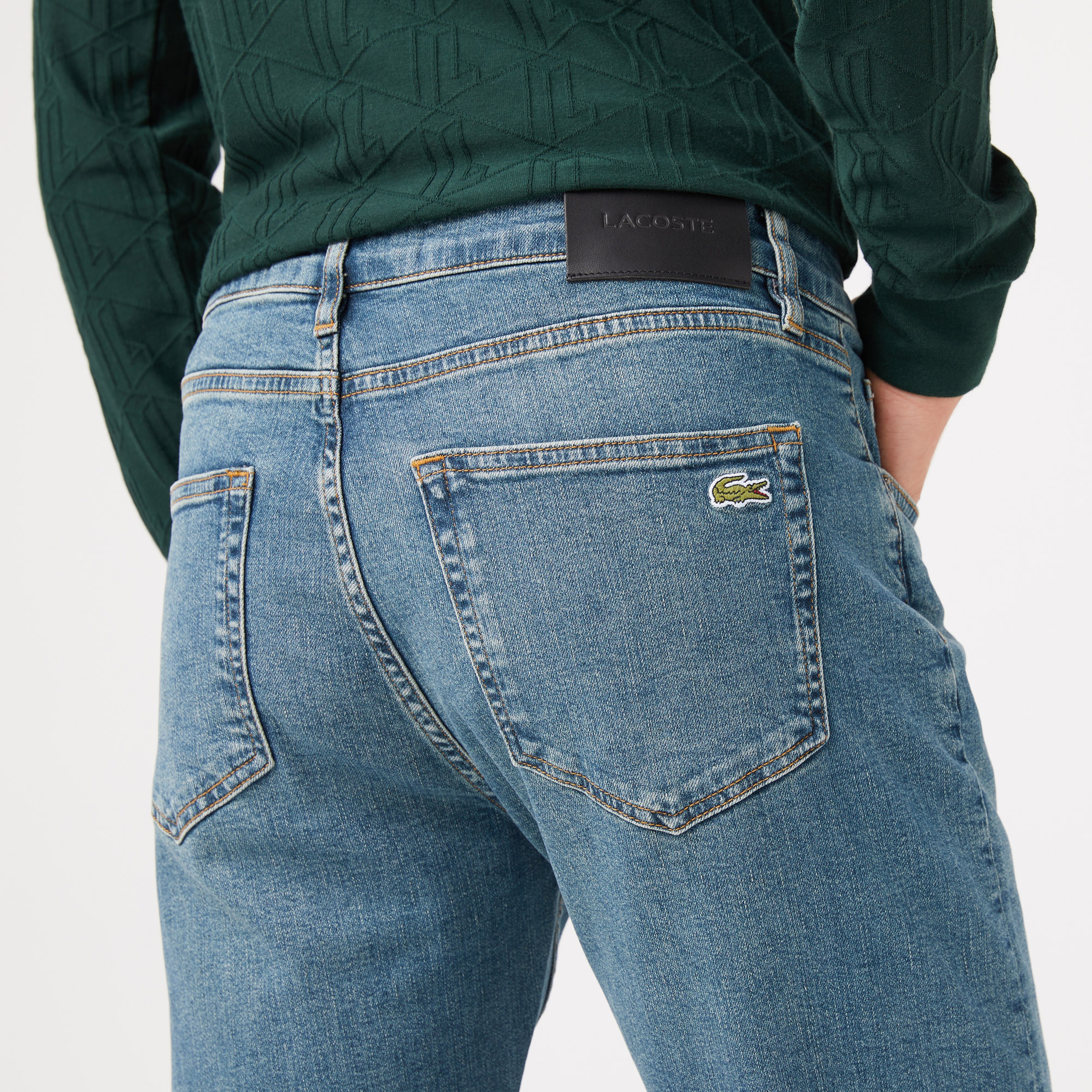 Erkek Slim Fit Mavi Jean Pantolon