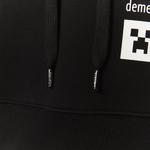 Lacoste X Minecraft Kadın Relaxed Fit Kapüşonlu Baskılı Siyah Sweatshirt