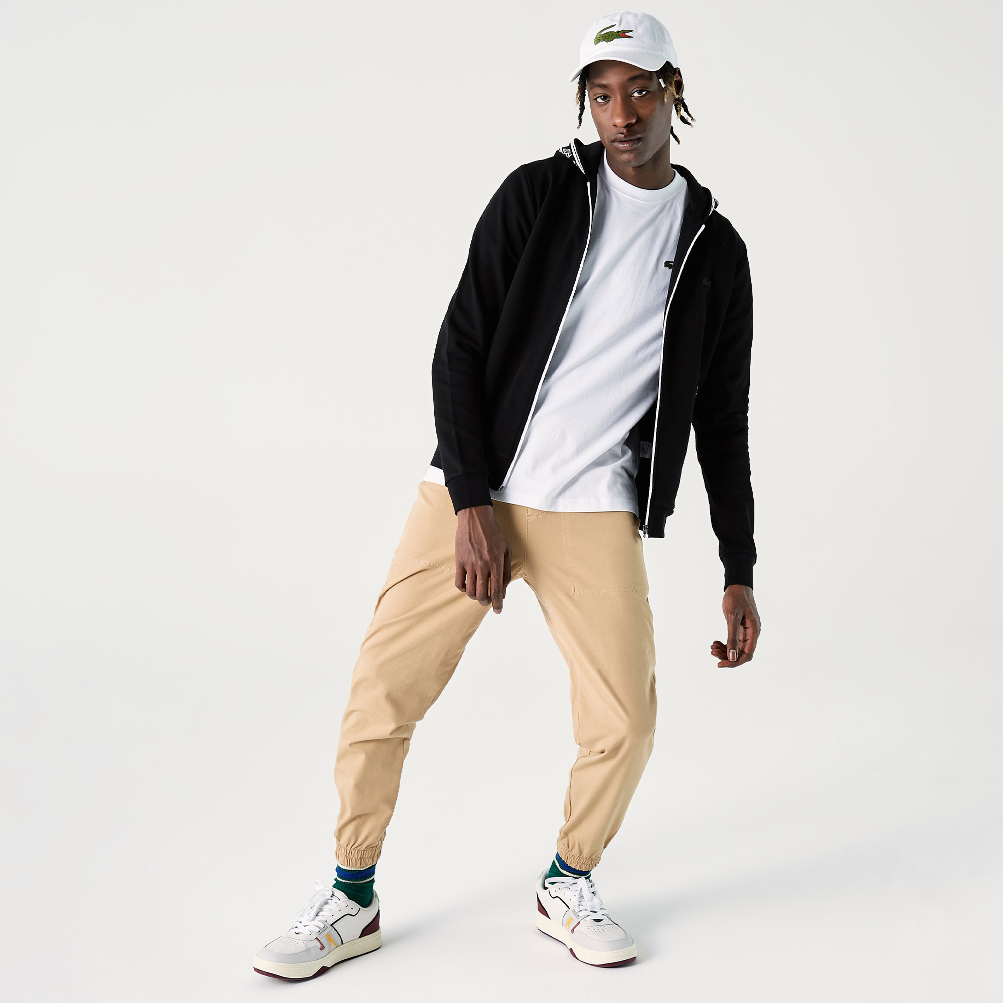 Lacoste Erkek Kapüşonlu Baskılı Siyah Sweatshirt