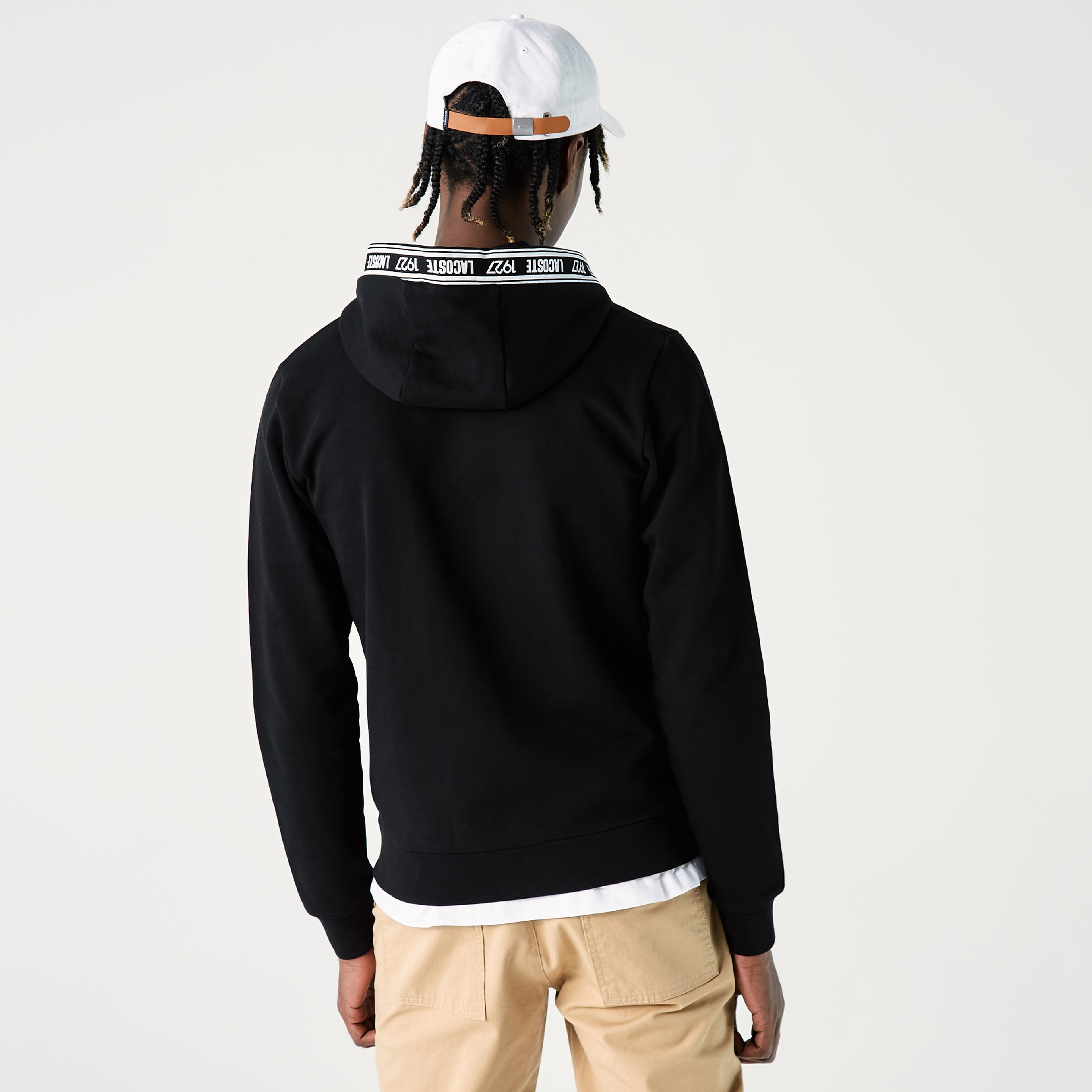 Lacoste Erkek Kapüşonlu Baskılı Siyah Sweatshirt