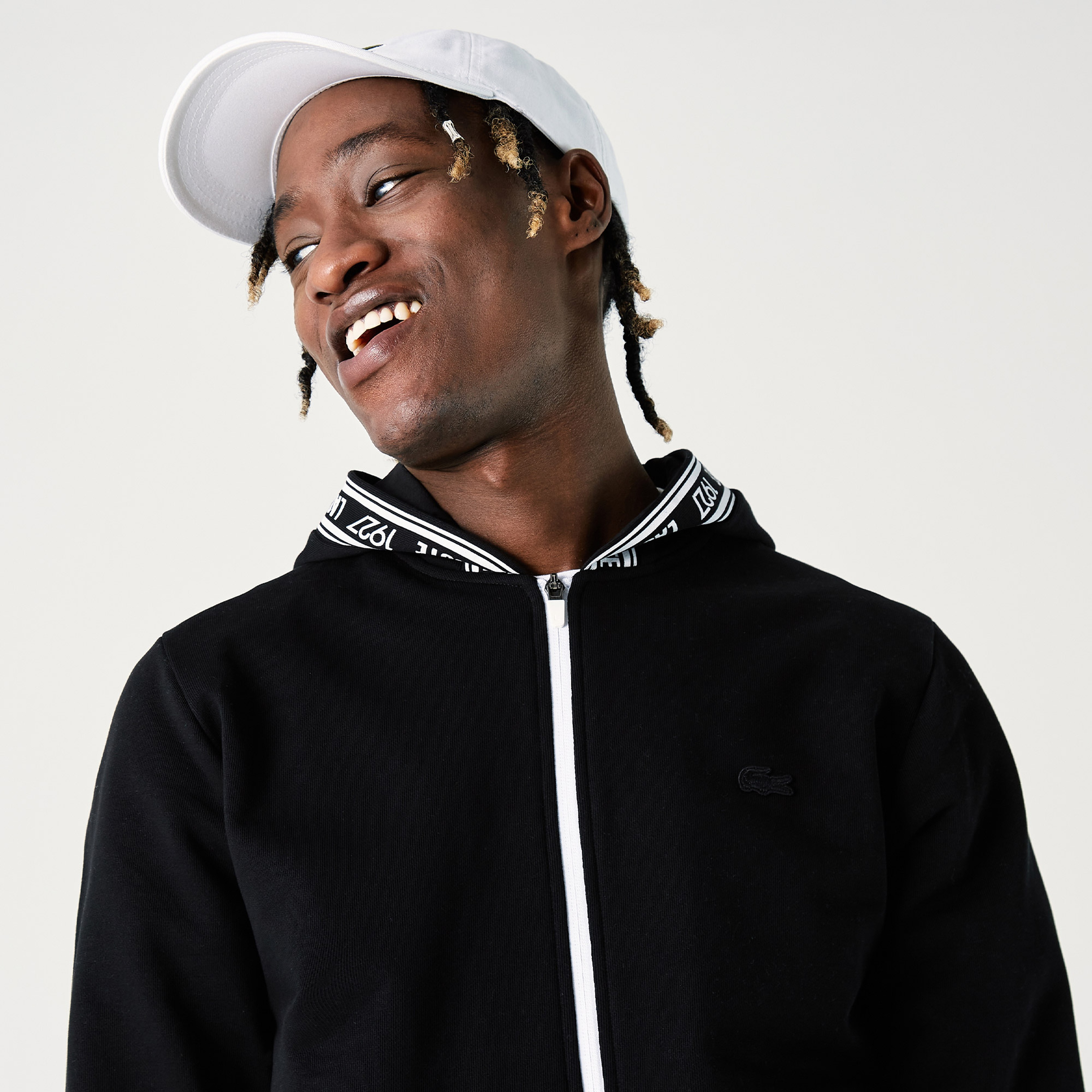 Lacoste Erkek Kapüşonlu Baskılı Siyah Sweatshirt