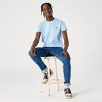 Erkek Slim Fit Bisiklet Yaka Mavi T-Shirt