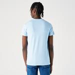 Erkek Slim Fit Bisiklet Yaka Mavi T-Shirt